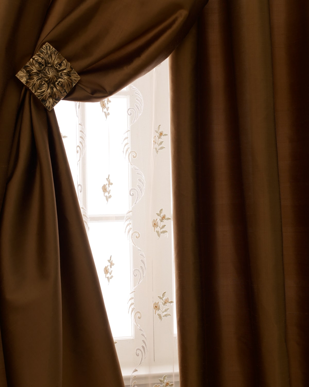 Ambrosia 100% linen drapes with Matrix embr tape. also sold by Neiman M pair 