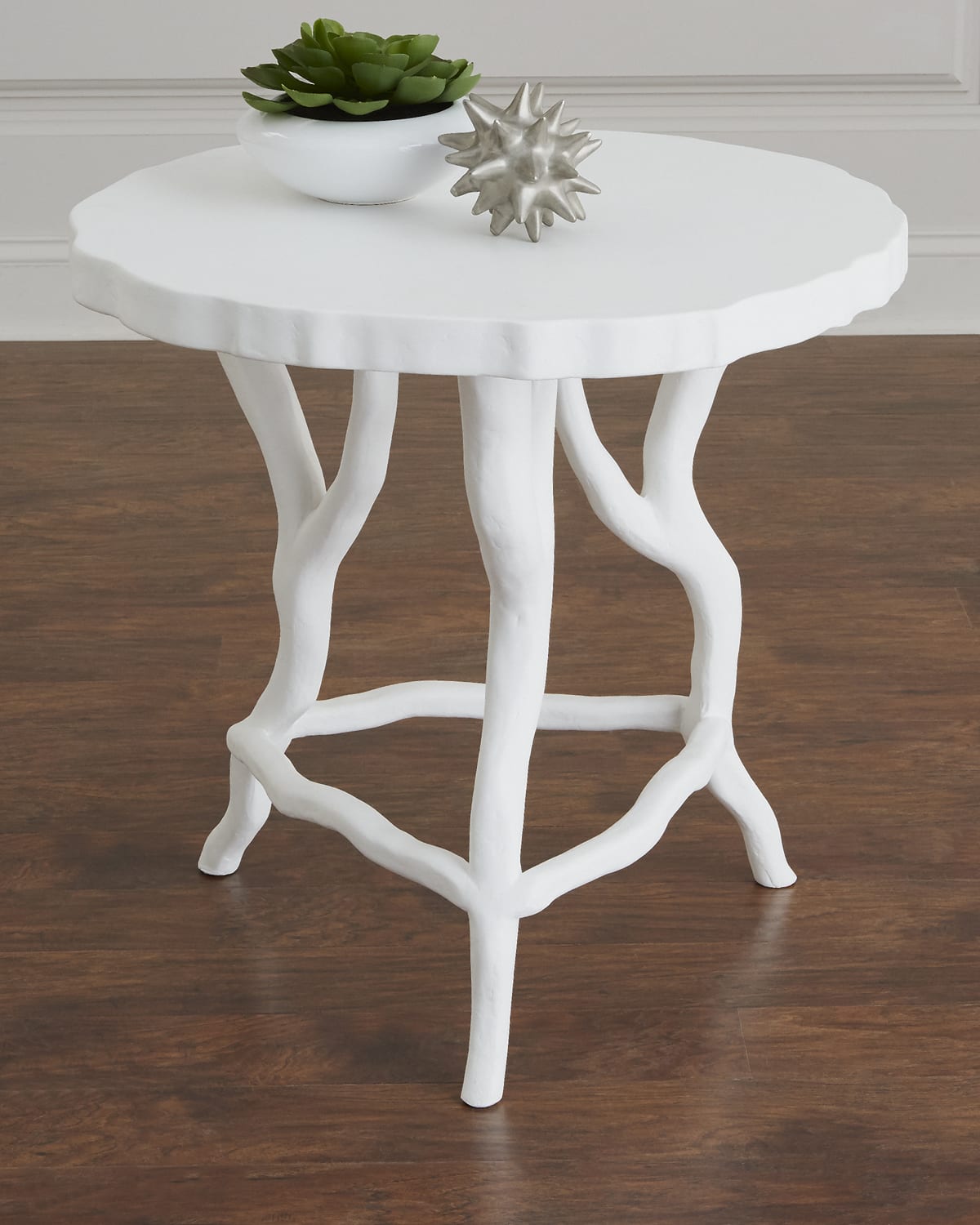 White Round Side Table Neiman Marcus   Hc 2472782 100189 M