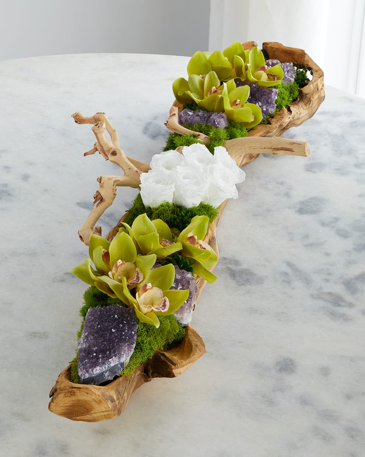 T & C Floral Company Log Filled with Preserved Stone Roses | Thumbnail 4
