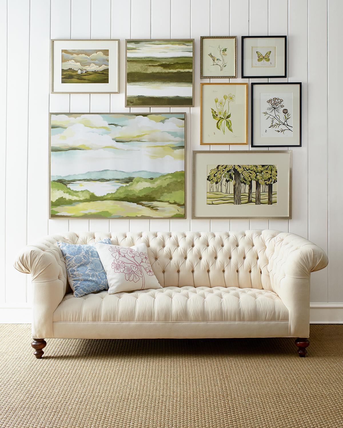Ellsworth Neutral Tufted Sofa 84"
