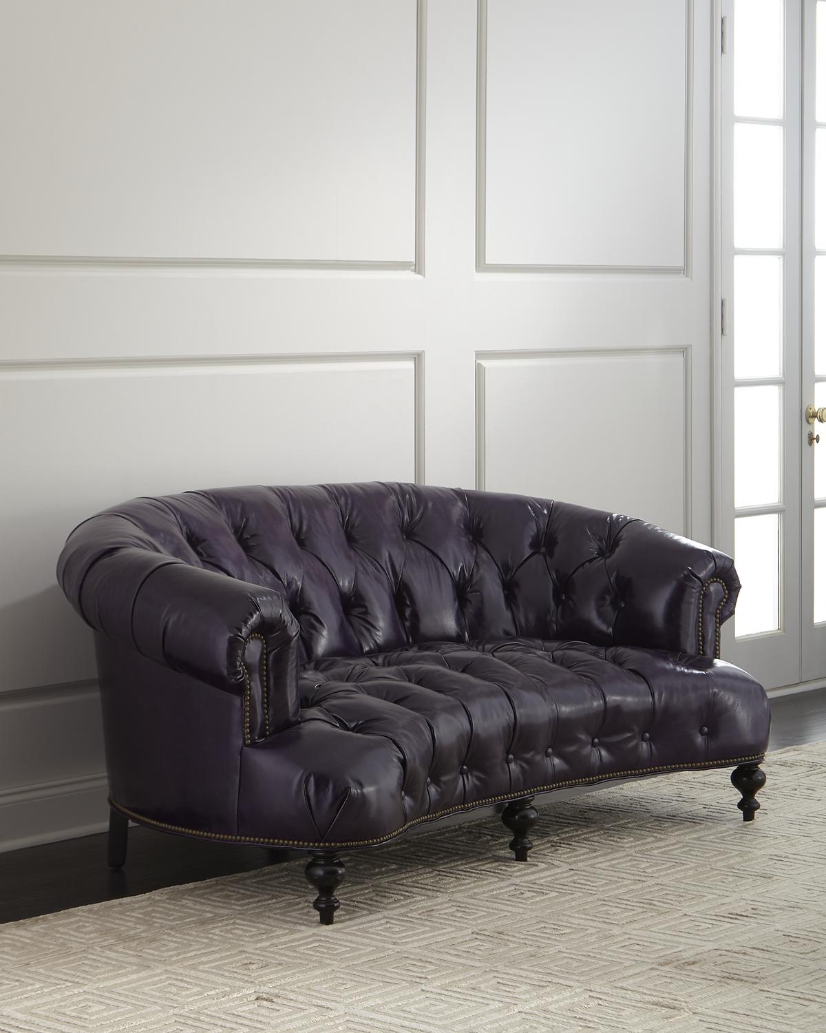 Iolanthe Tufted Leather Sofa 71"