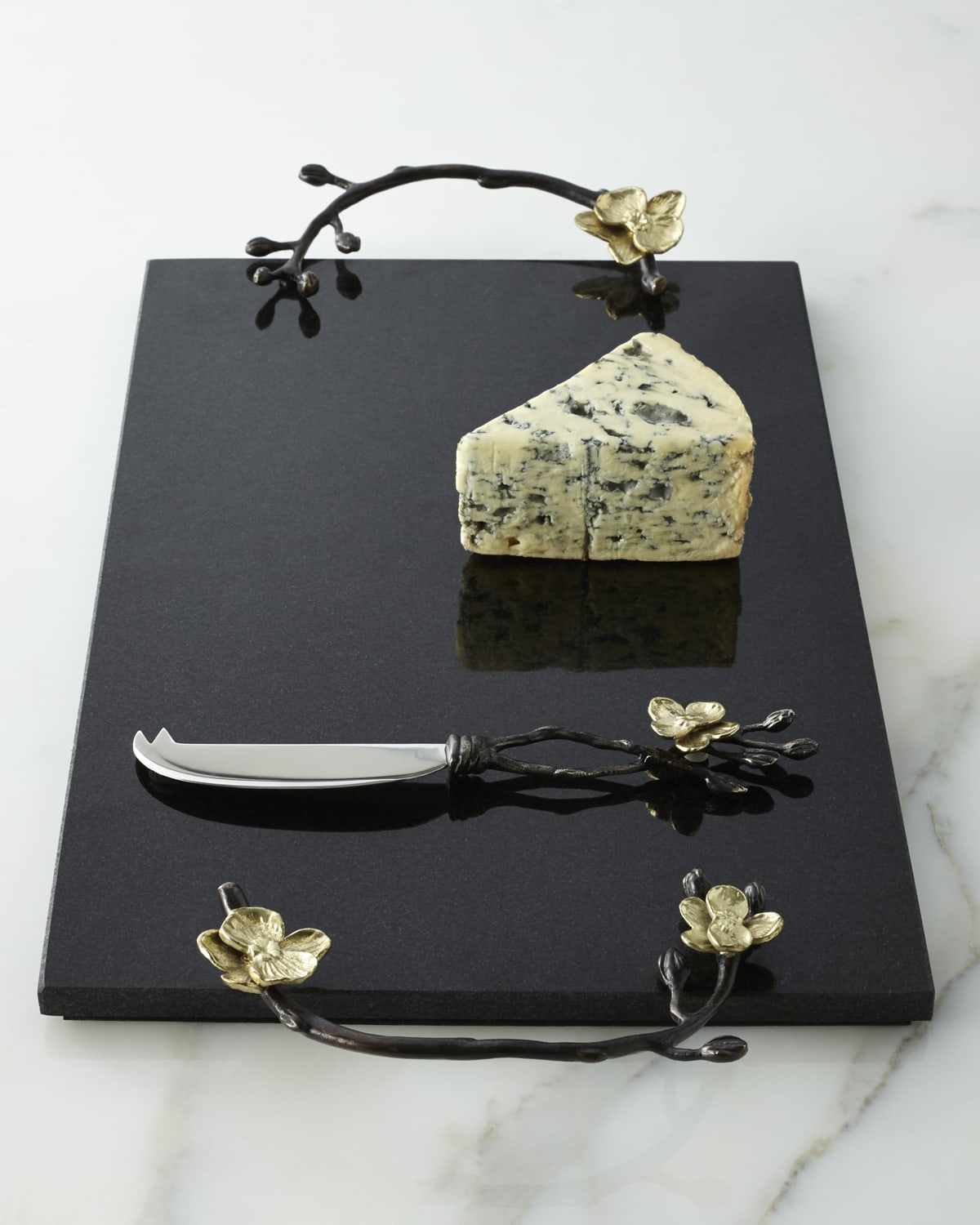 Michael Aram Gold Orchid Cheese Board & Knife