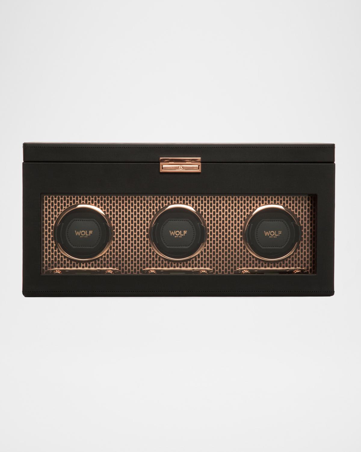 WOLF Axis Triple Watch Winder with Storage