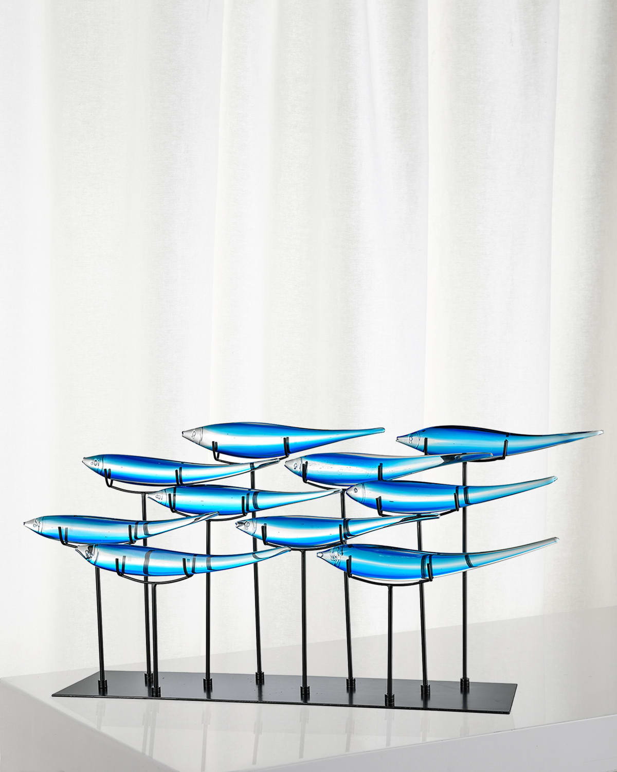 Dale Tiffany Decorative 10 Blue Fish Art Glass Sculpture | Thumbnail 4