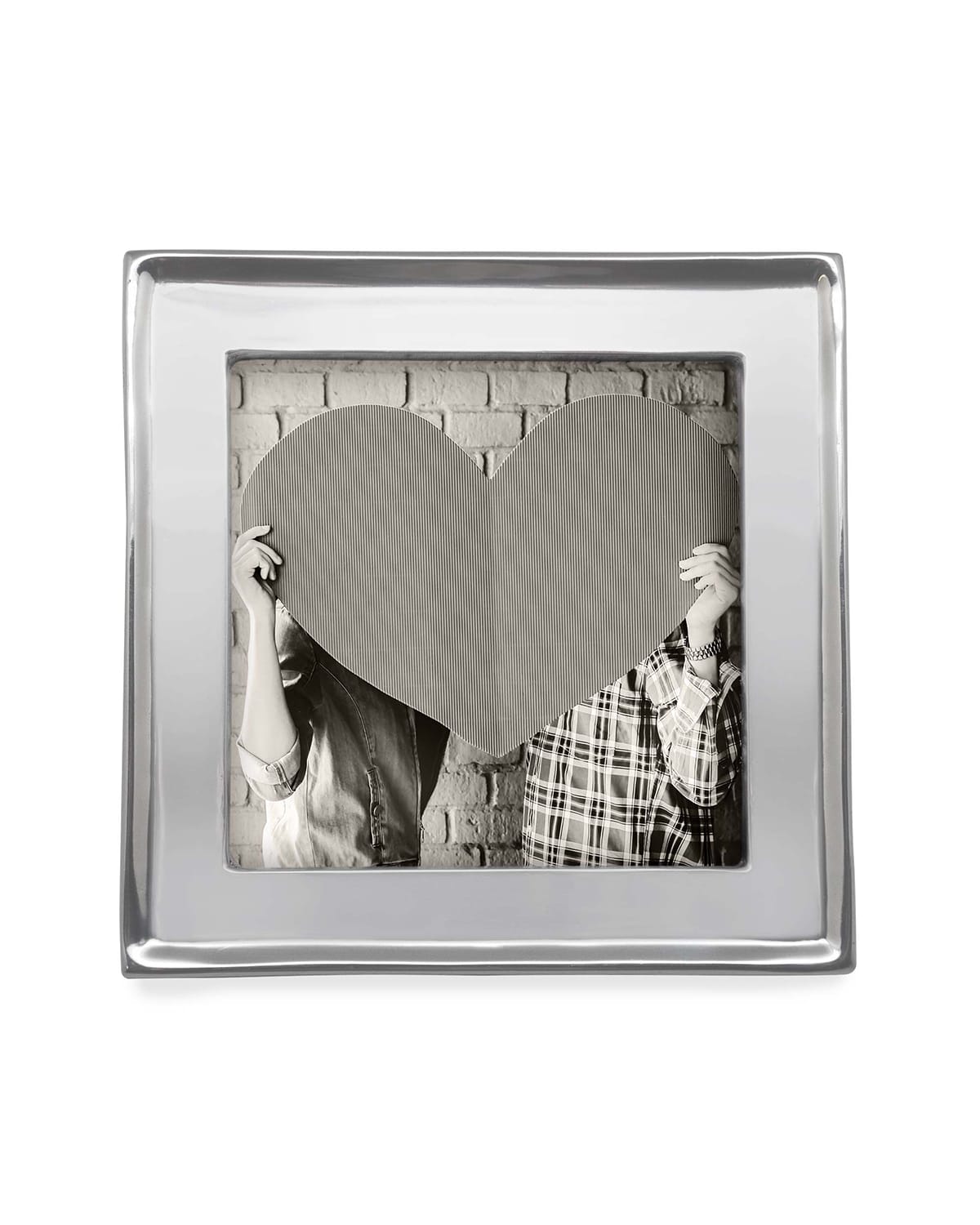 Diamond Heart Mirror Glass Photo Frame 4 x 4" Photo Size With Gift Box 
