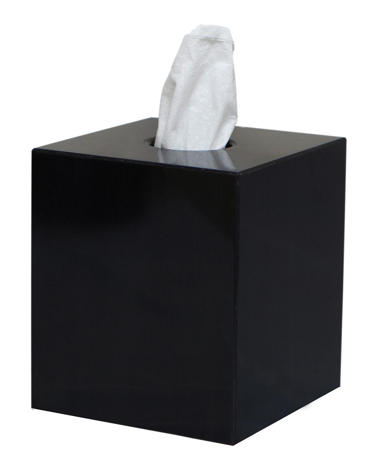 Myrtus Collection Jet Black Marble Tissue Box Holder