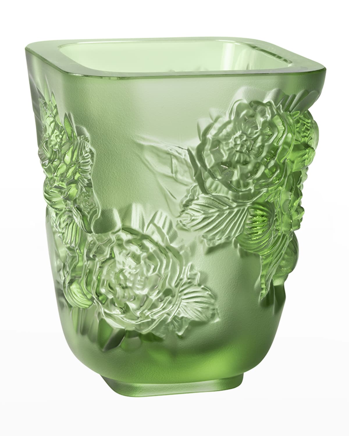Lalique Tourbillons Limited Edition Green Vase Neiman Marcus