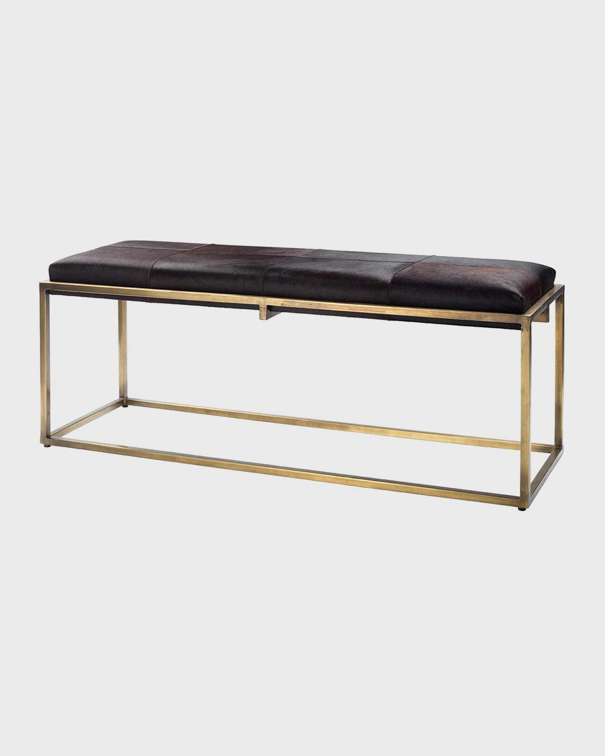 Shelby Espresso Hair Hide Bench