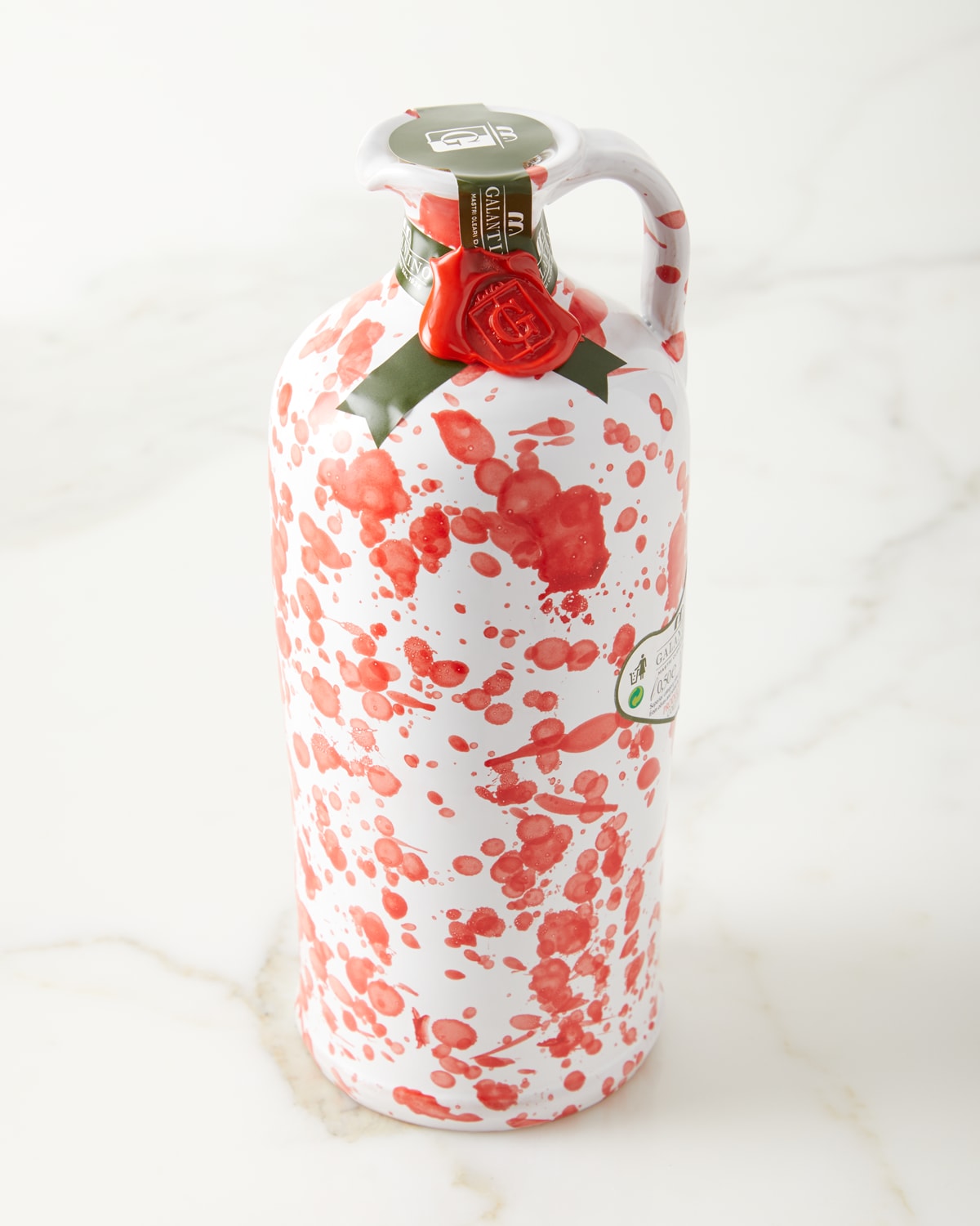 Frantoio Galantino Extra Virgin Olive Oil in Ceramic Bottle, Red