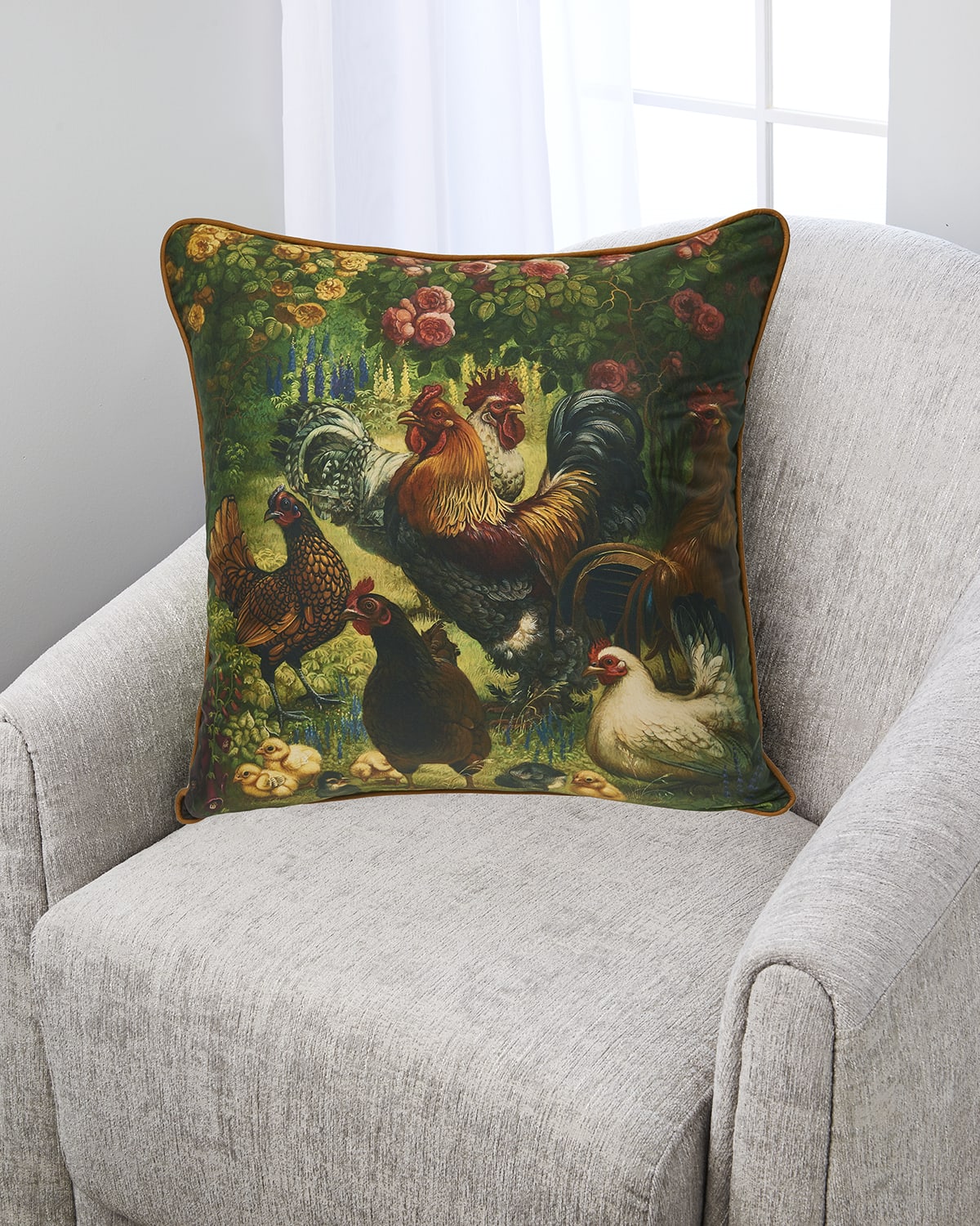 Yana Movchan Chatting In The Shade Silk Pillow