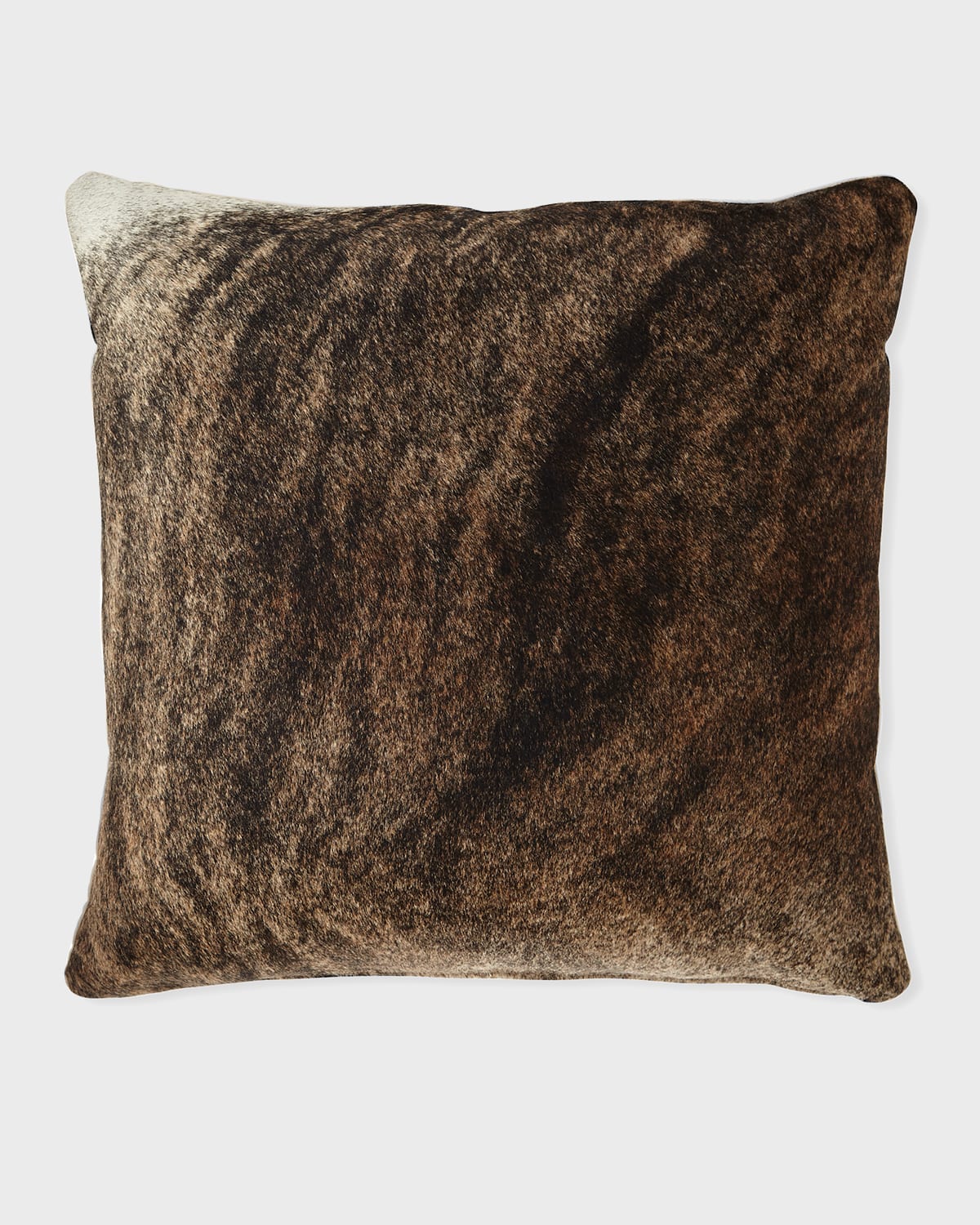 Massoud Brindle Hair Hide Brown Pillow, 22"Sq.
