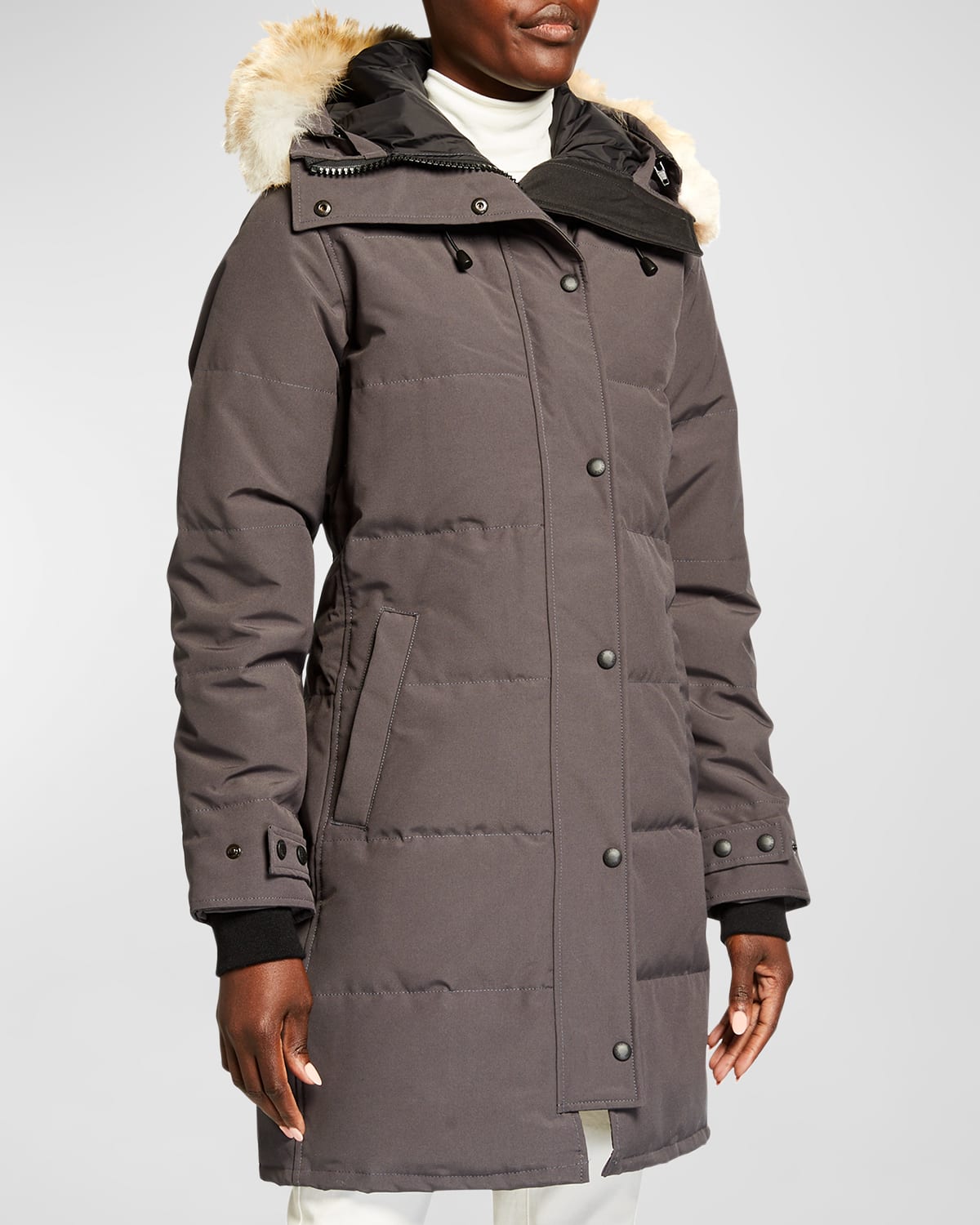 Canada Goose Shelburne Parka With Fur Hood In Graphite | ModeSens