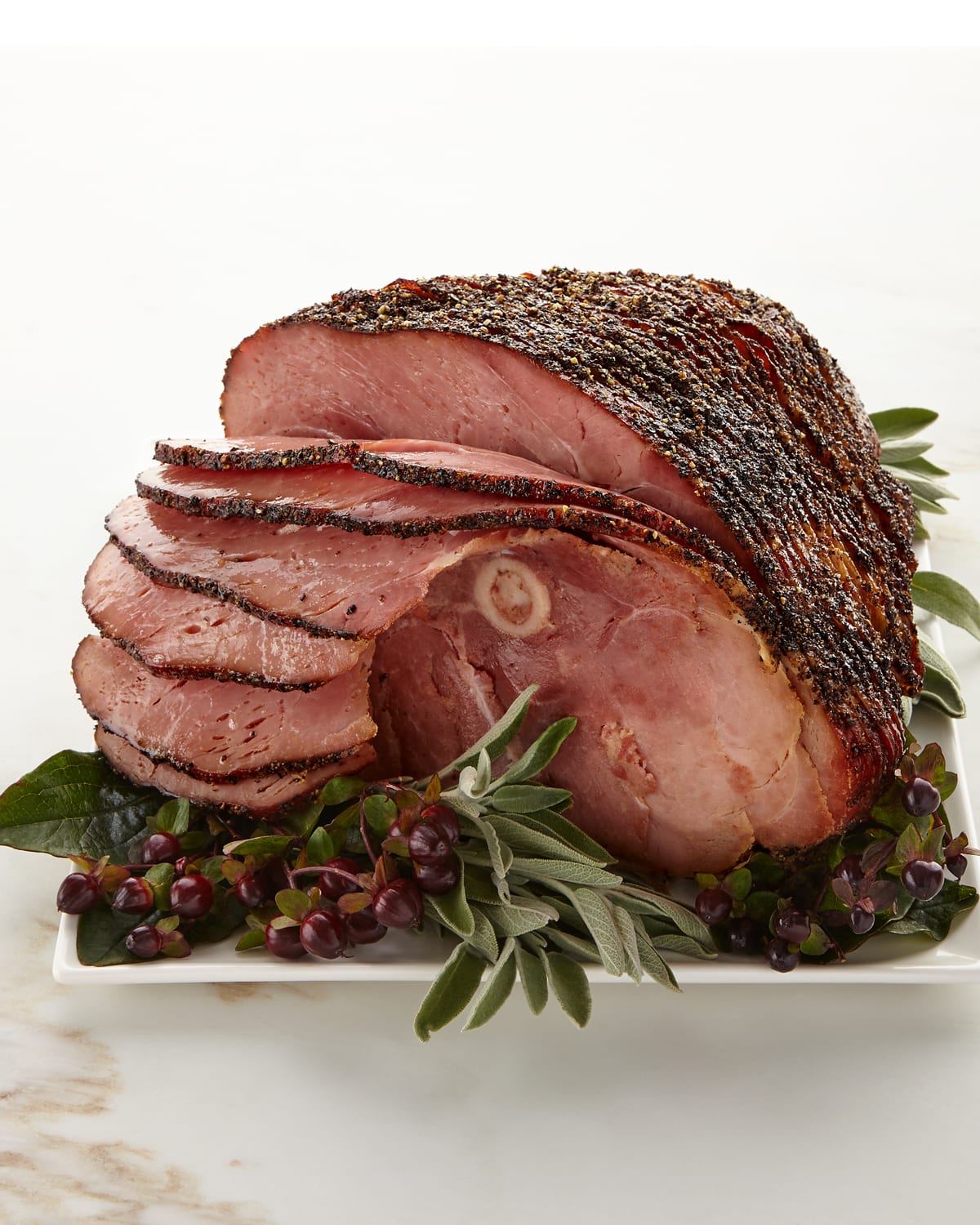 Ham I Am! Hickory-Smoked Peppered Half Ham, For 10-12 People