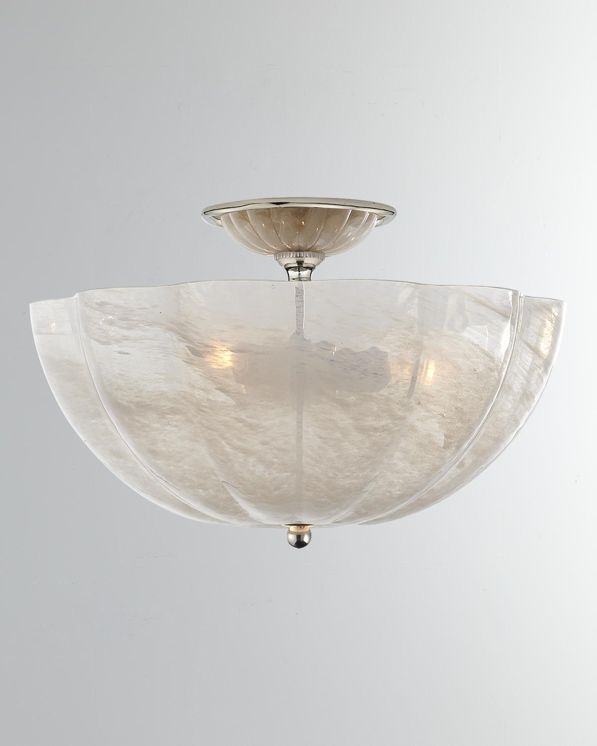 Visual Comfort Signature Collection ARN4000PN-WG AERIN Rosehill 3 Light 16 inch Polished Nickel Semi-Flush Mount Ceiling Light