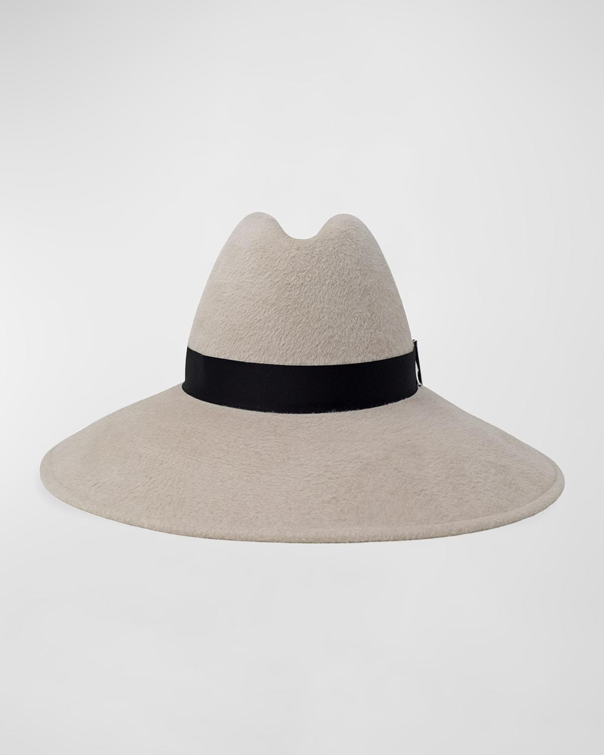 Gigi Burris Requiem Handmade Rabbit Felt Wide-Brim Fedora Hat