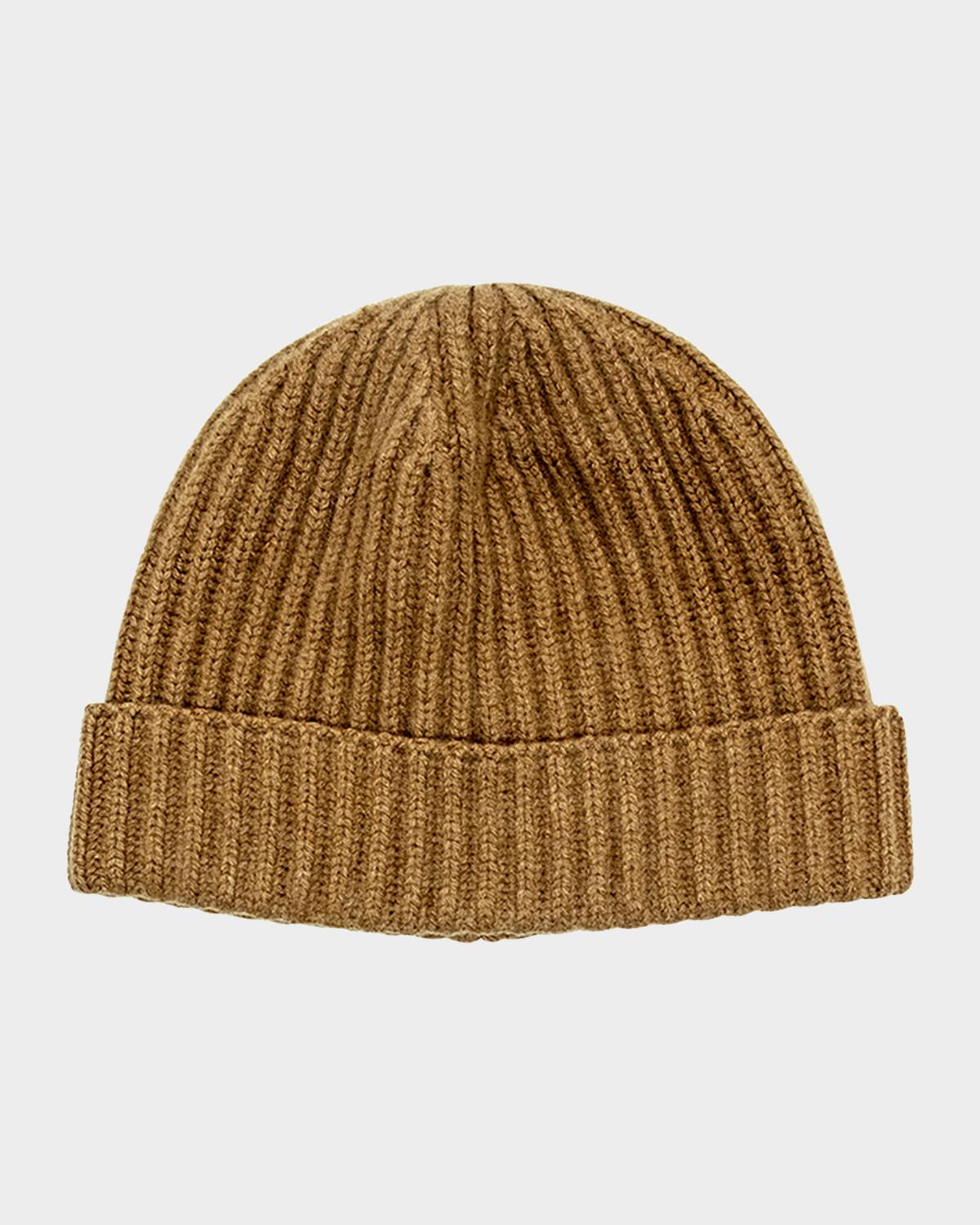Bergdorf Goodman Men's Rib-Knit Cashmere Beanie Hat