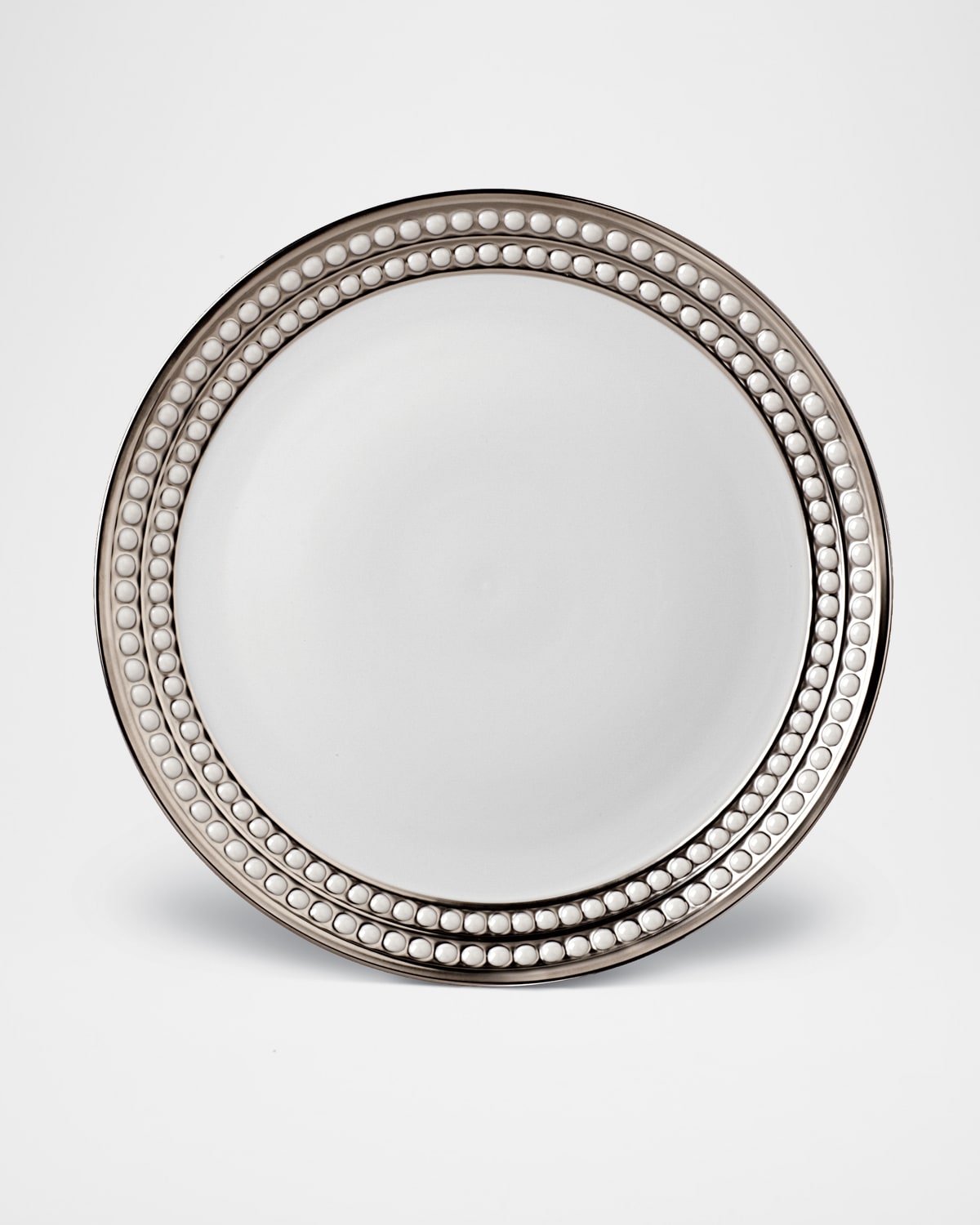 L 'Objet Perlee Platinum Dinner Plate