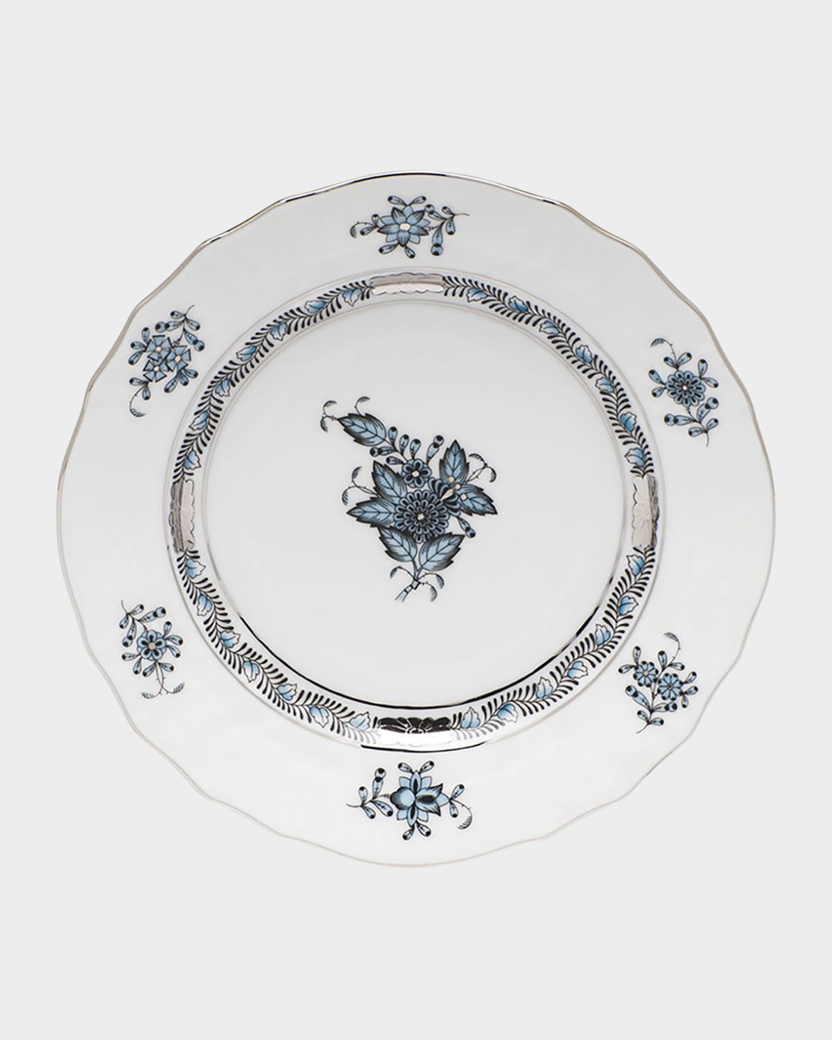 Herend Chinese Bouquet Turquoise & Platinum Bread & Butter Plate