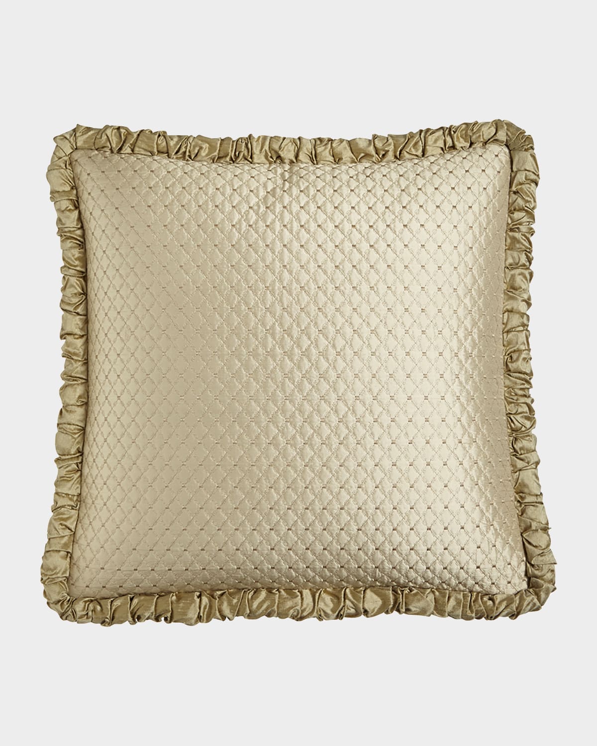 Austin Horn Collection Antoinette Diamond-Stitch European Sham with Ruched Welt