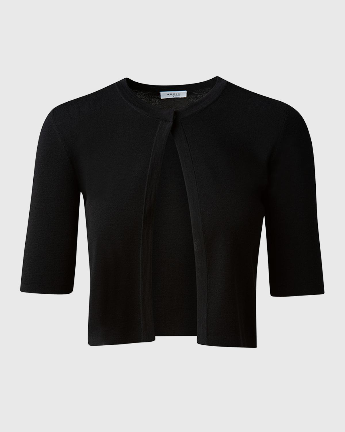 Akris punto Half-Sleeve Short Cardigan