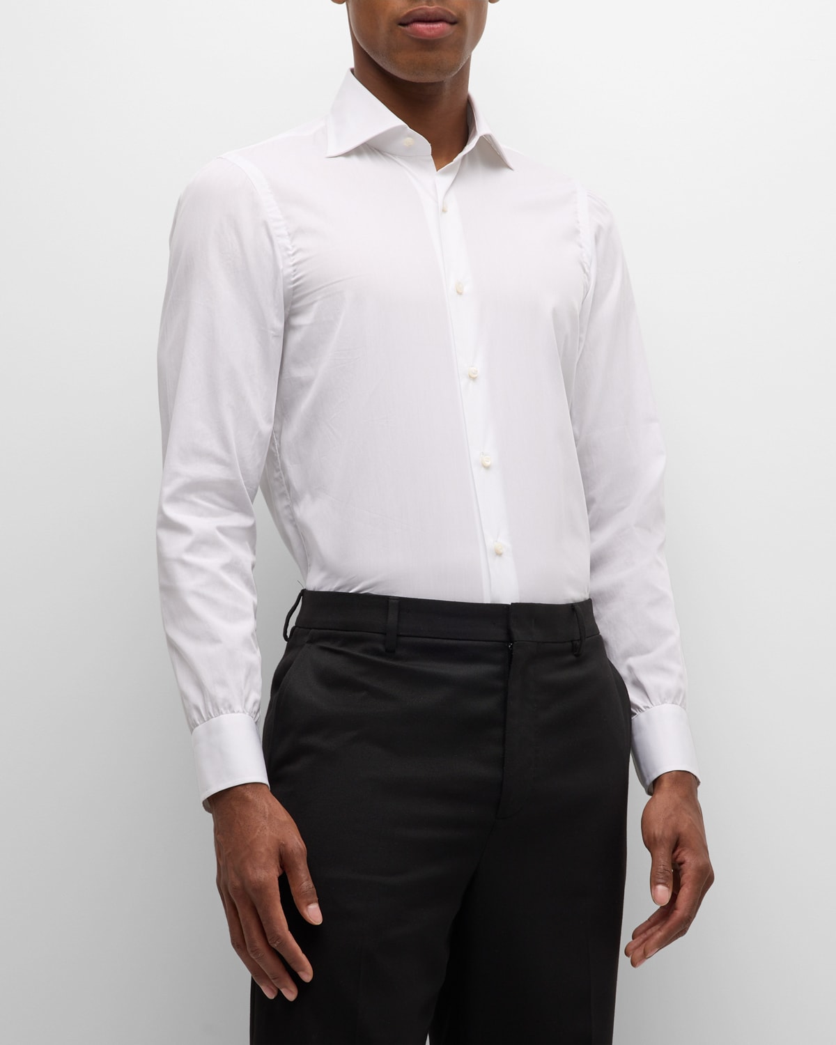 Cesare Attolini Men & Apos;s Solid Cotton Sport Shirt In White