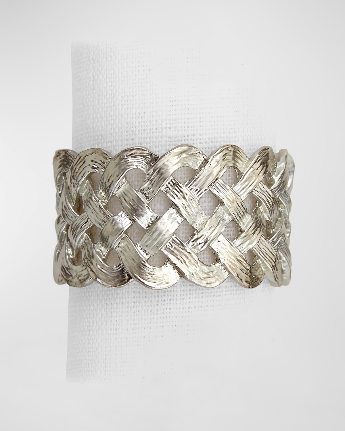 L 'Objet Platinum Braid Napkin Rings Jewels, Set of 4