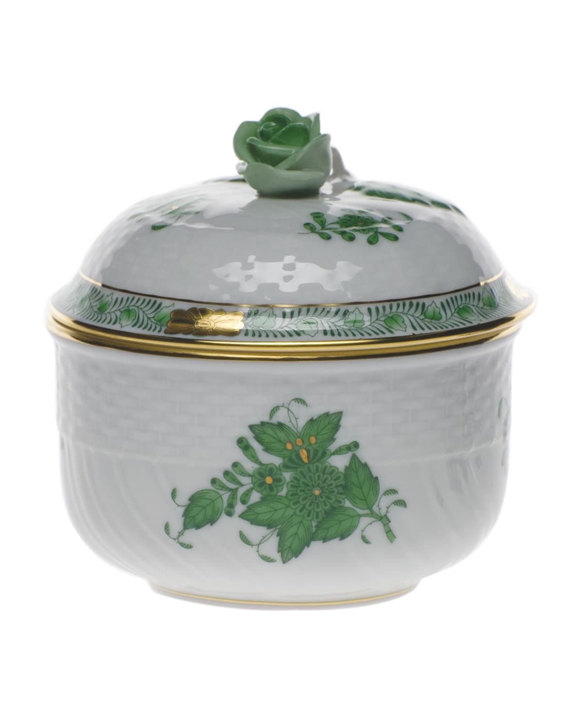 Herend Chinese Bouquet Green Sugar Bowl