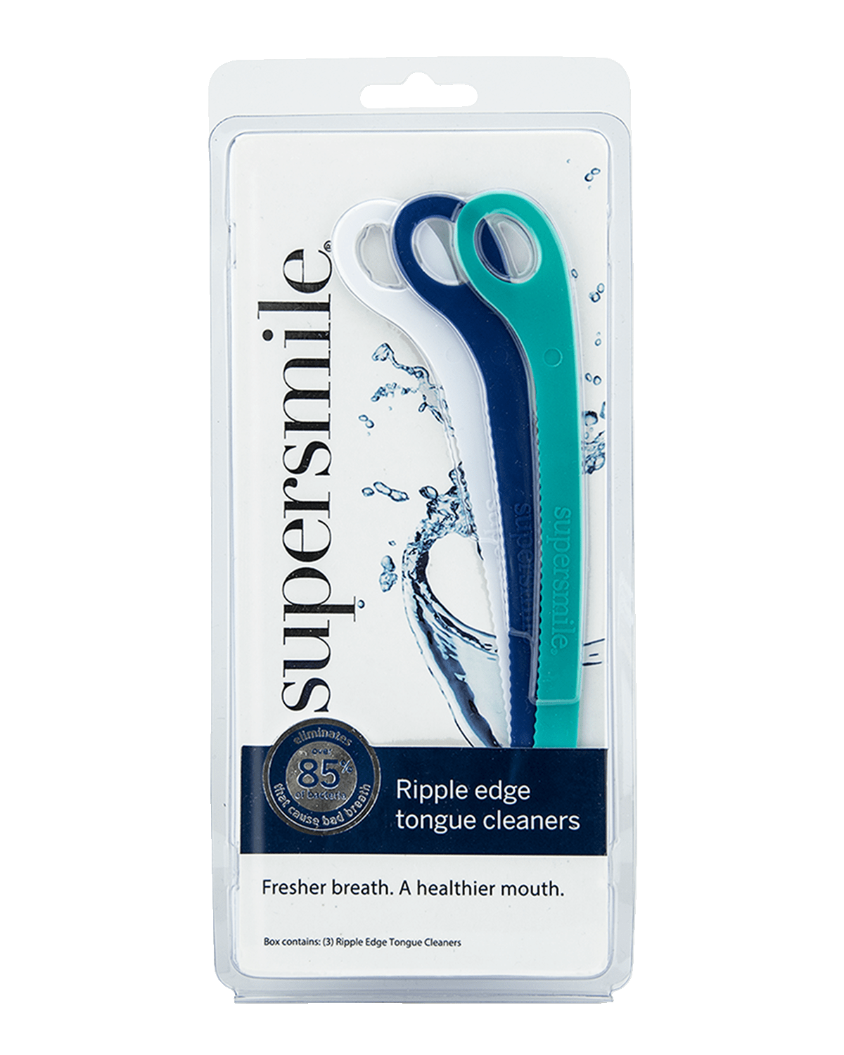 Supersmile Rippled Edge Tongue Cleaner, 3 Pack
