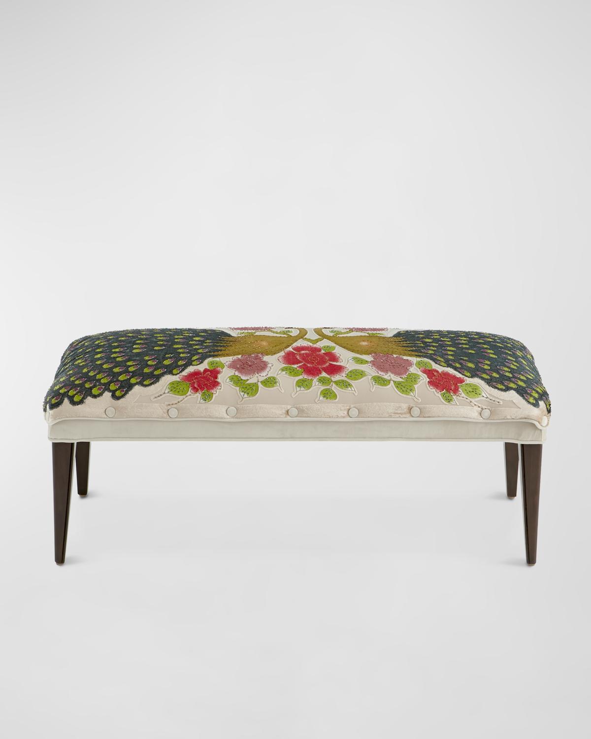 Cream Peacock Bench, 42"