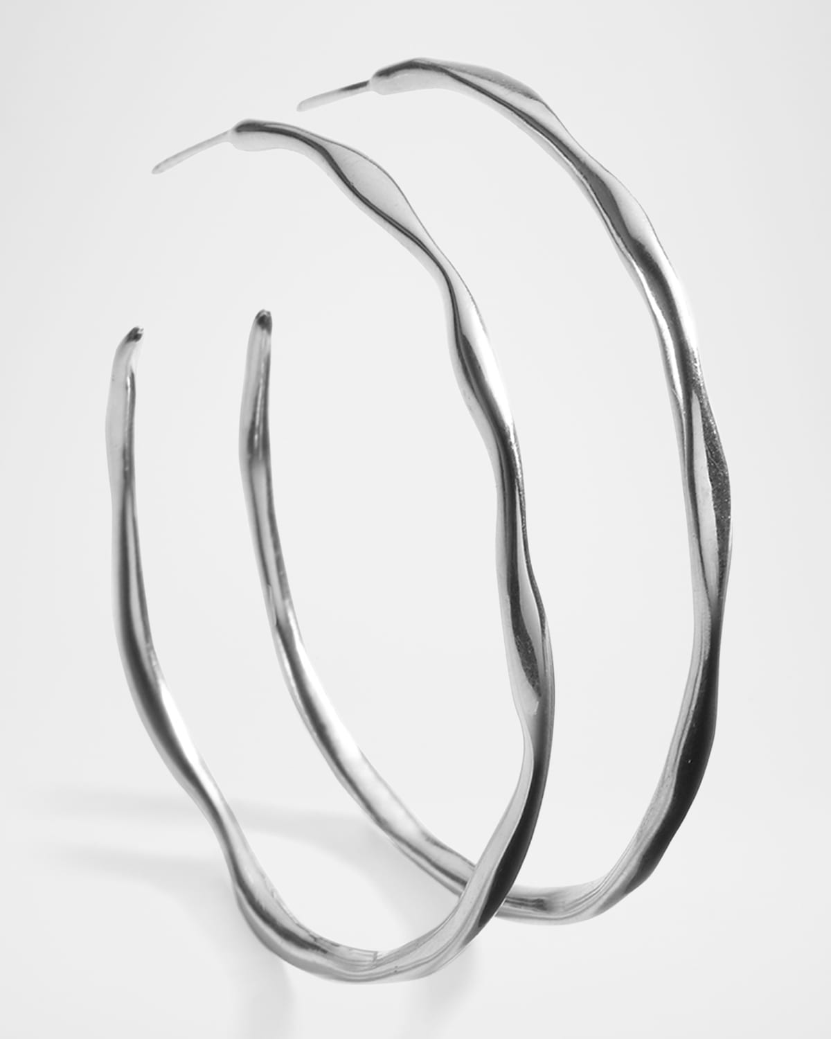 Ippolita Sterling Silver Classico Extra Large Thin Squiggle Hoop Earrings