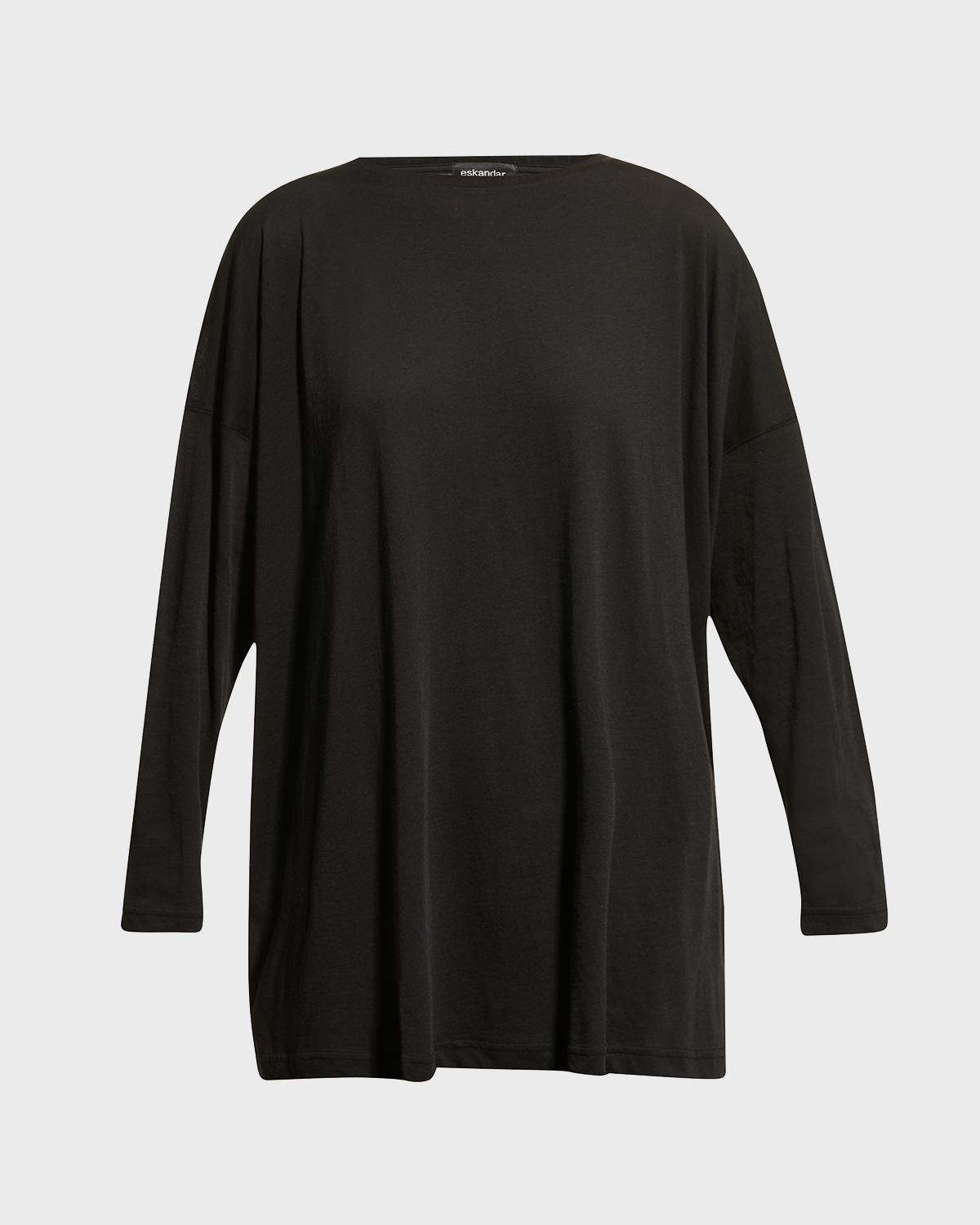 Eskandar Ultra-Light Cotton Long-Sleeve T-Shirt (One Size)