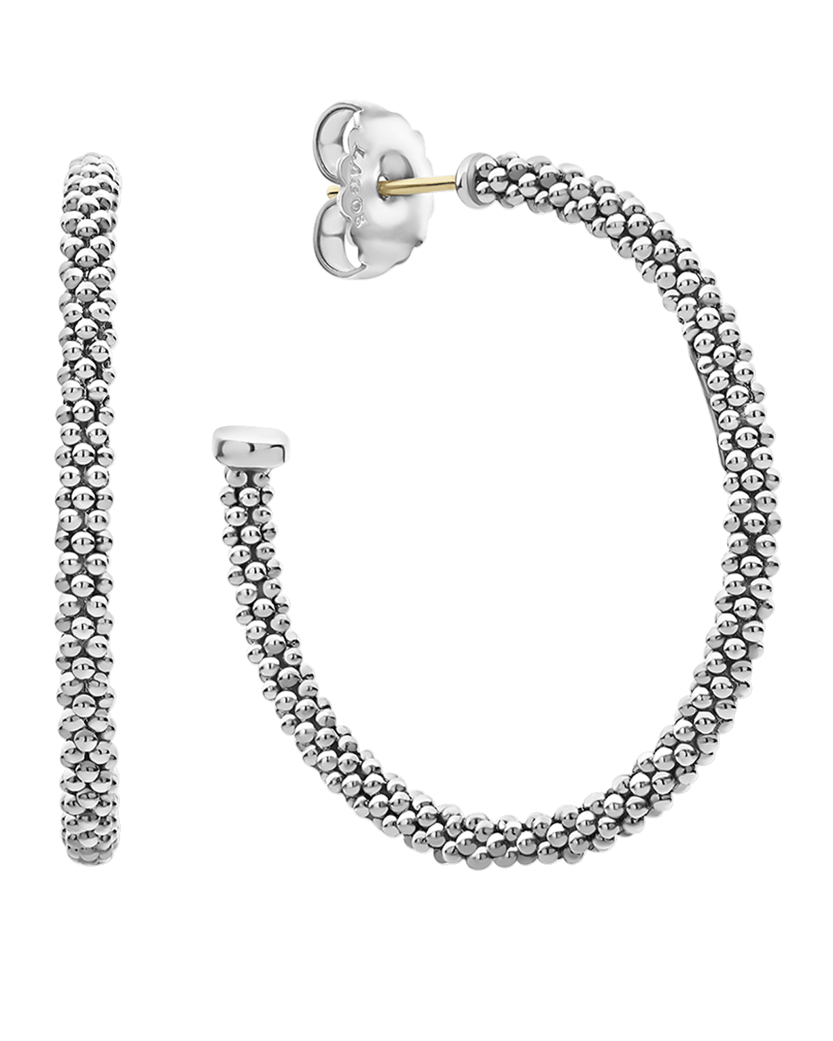 LAGOS Thin Caviar Hoop Earrings