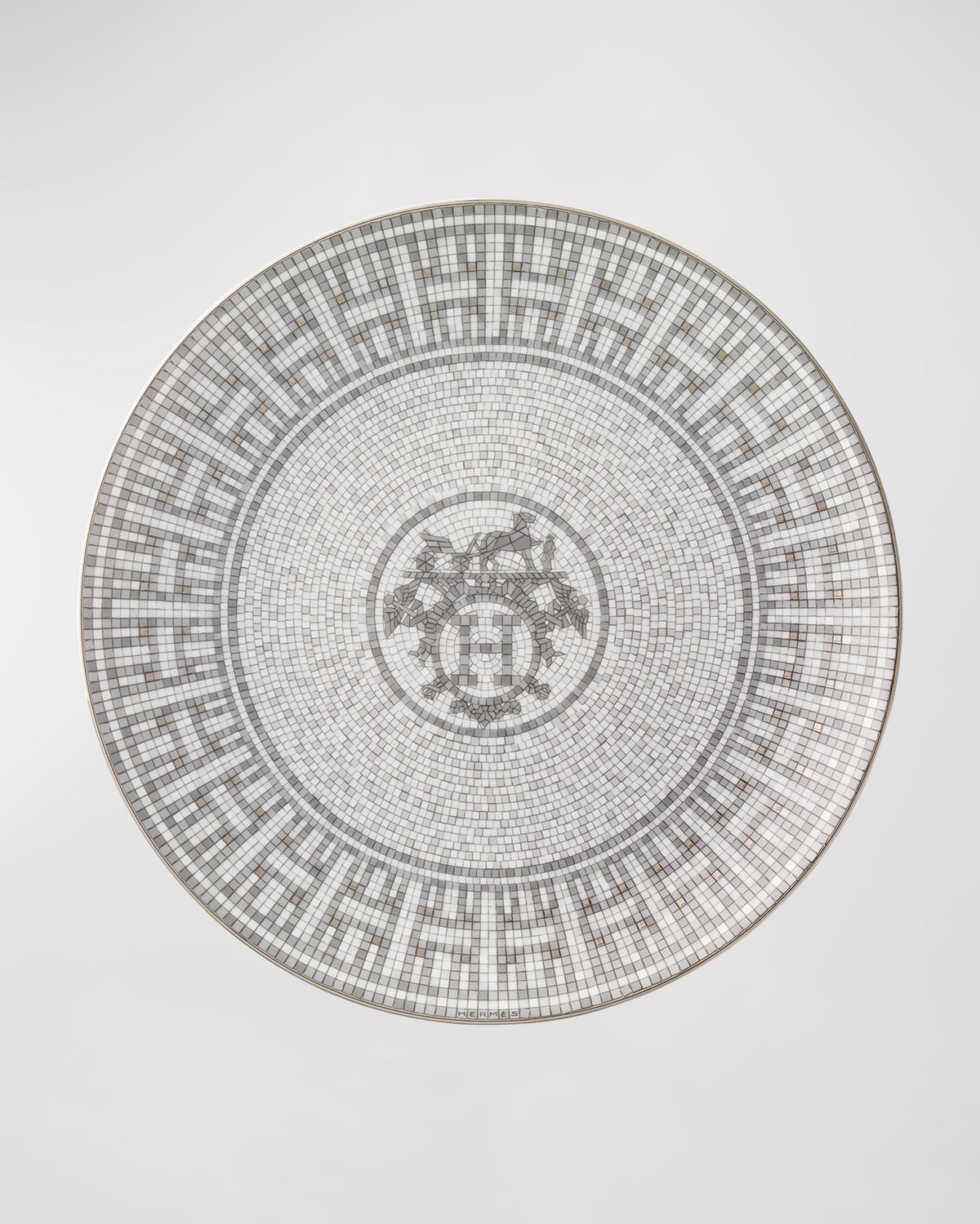 Hermes Mosaique au 24 Platinum Salad/Dessert Plate