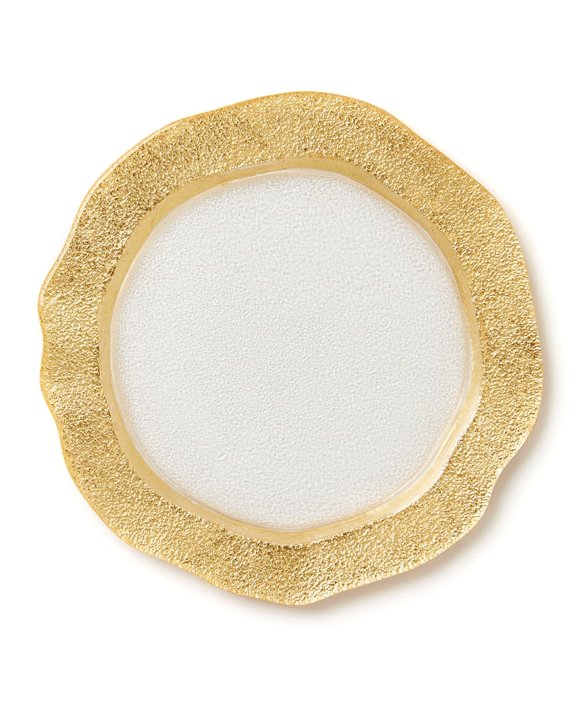 Vietri Rufolo Glass Organic Salad Plate, Gold