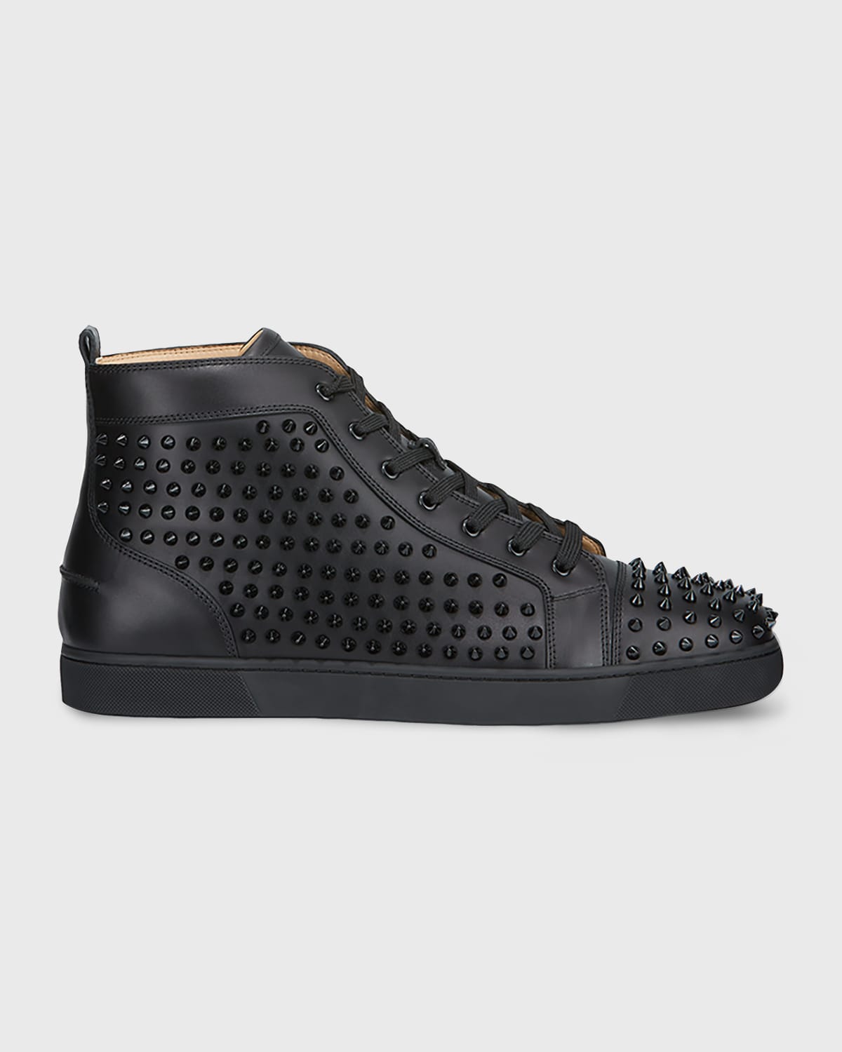 Christian Louboutin Men's Louis Mid-Top Spiked Leather Sneakers