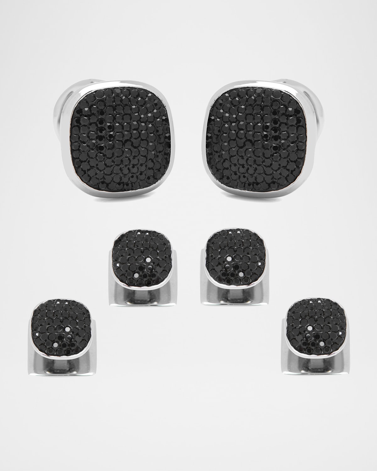 Cufflinks Inc. Black Preciosa Pave Cuff Links Stud Set