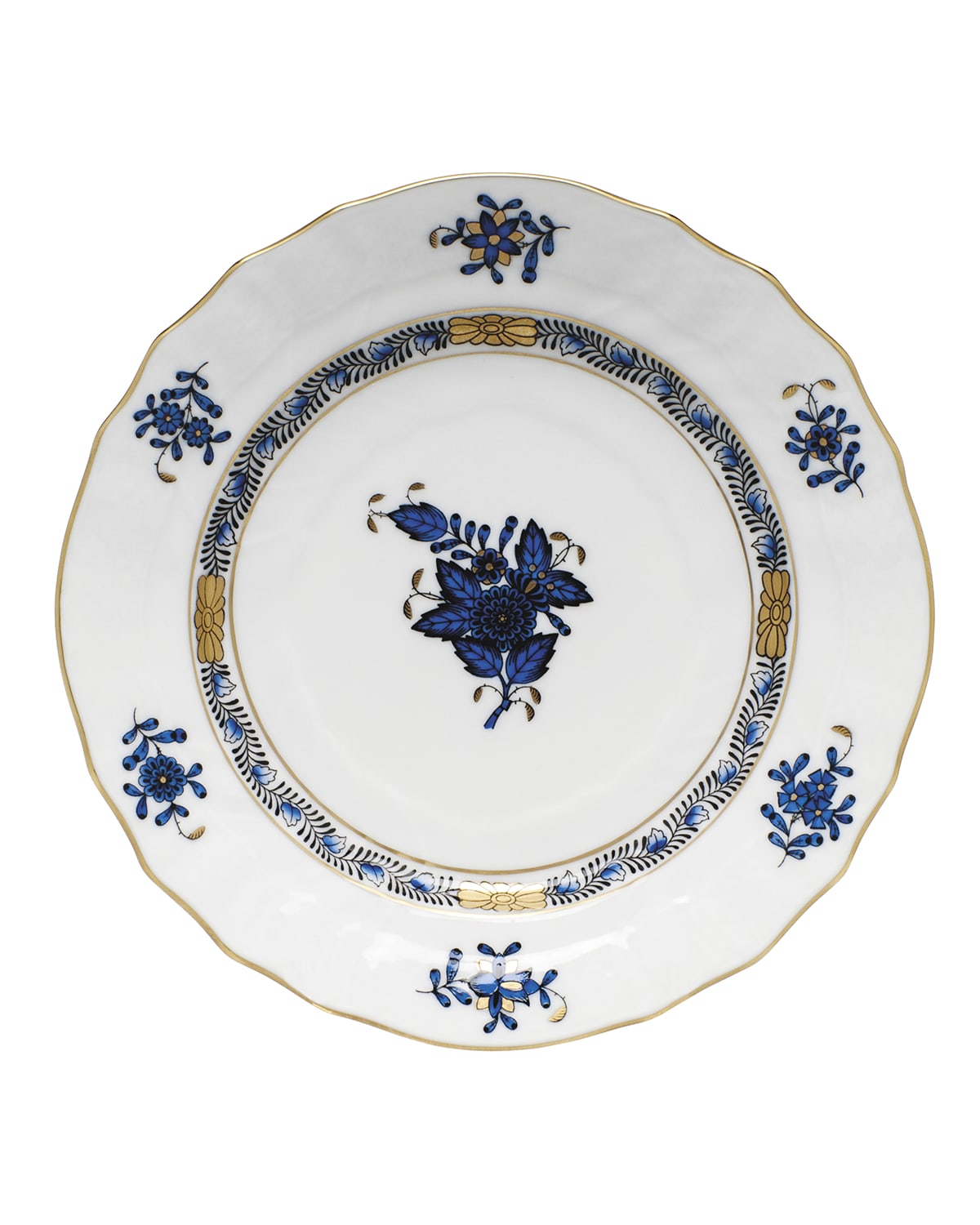 Herend Chinese Bouquet Black Sapphire Bread & Butter Plate