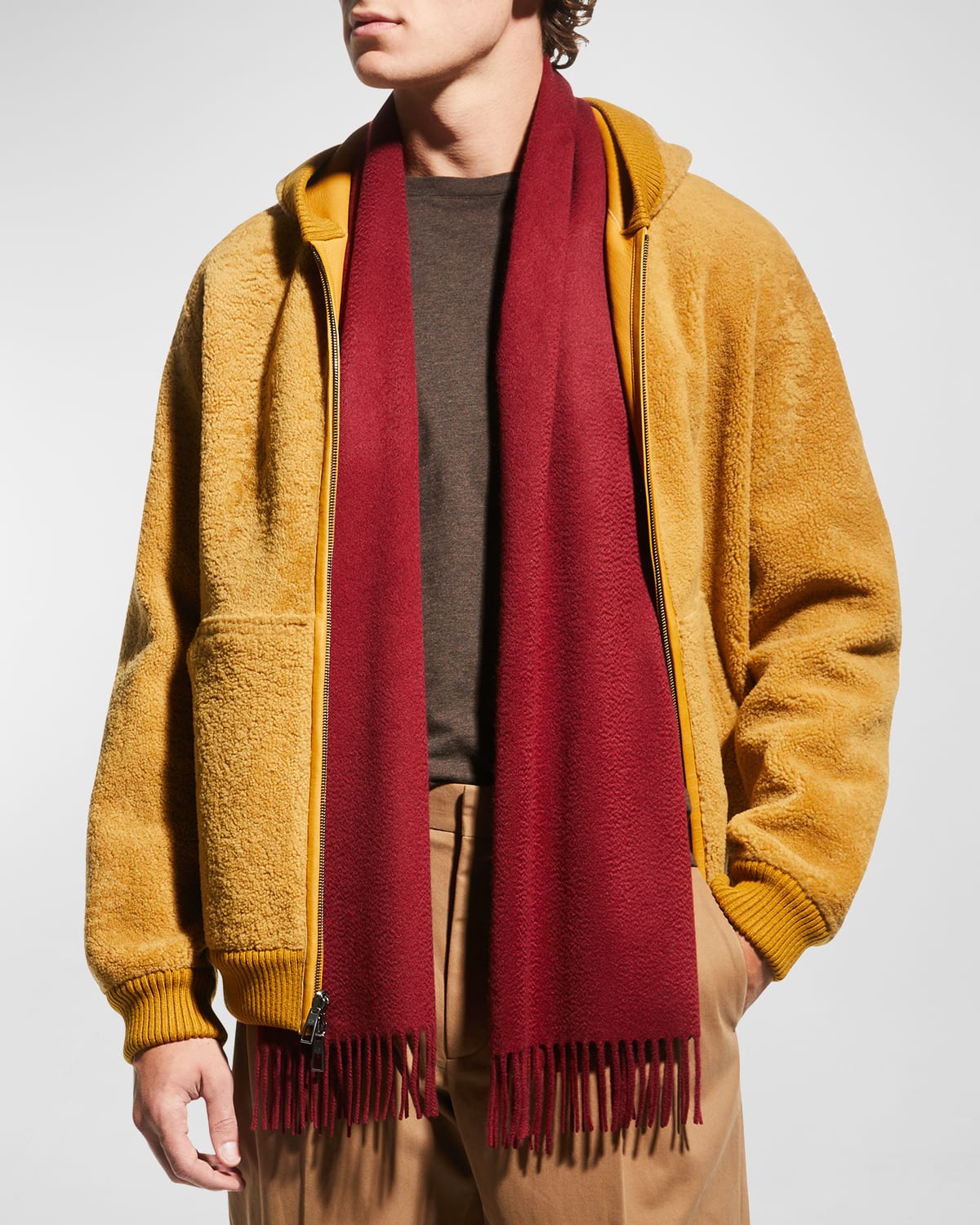 LORO PIANA MEN'S CASHMERE GRANDE UNITA SCARF PROD238720301
