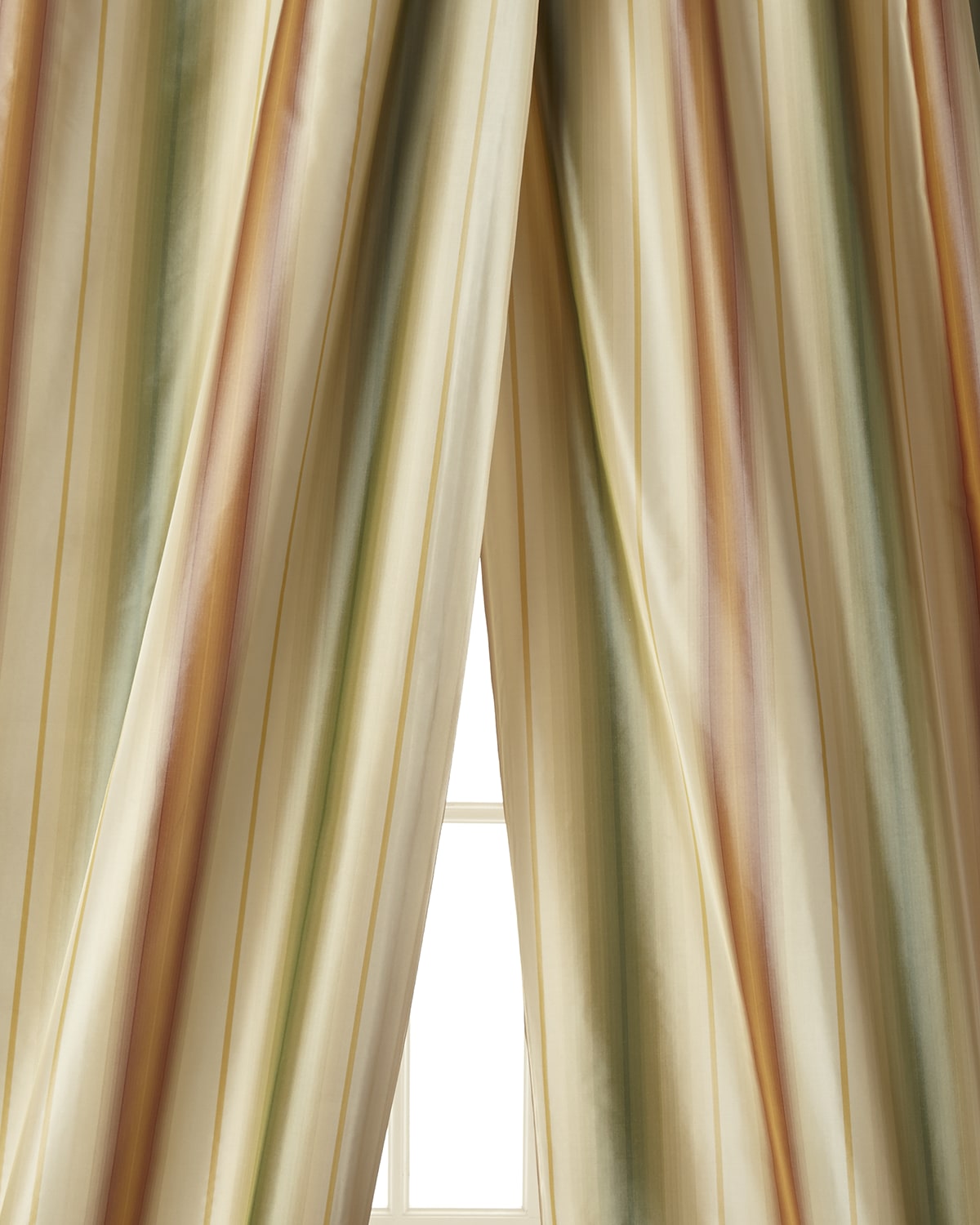 52" wide by Neiman Marcus 100% Silk Taffeta Stripe Curtains 