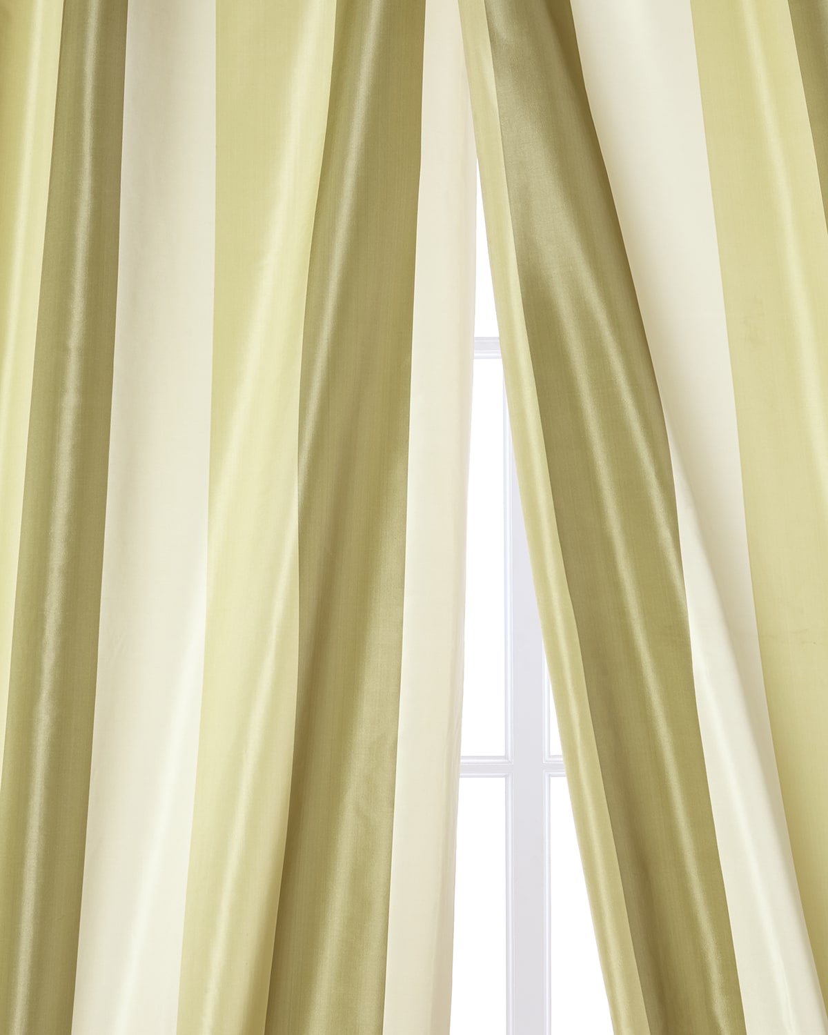 100% Silk taffeta striped lined drapes Hampton by Neiman Marcus Pair 