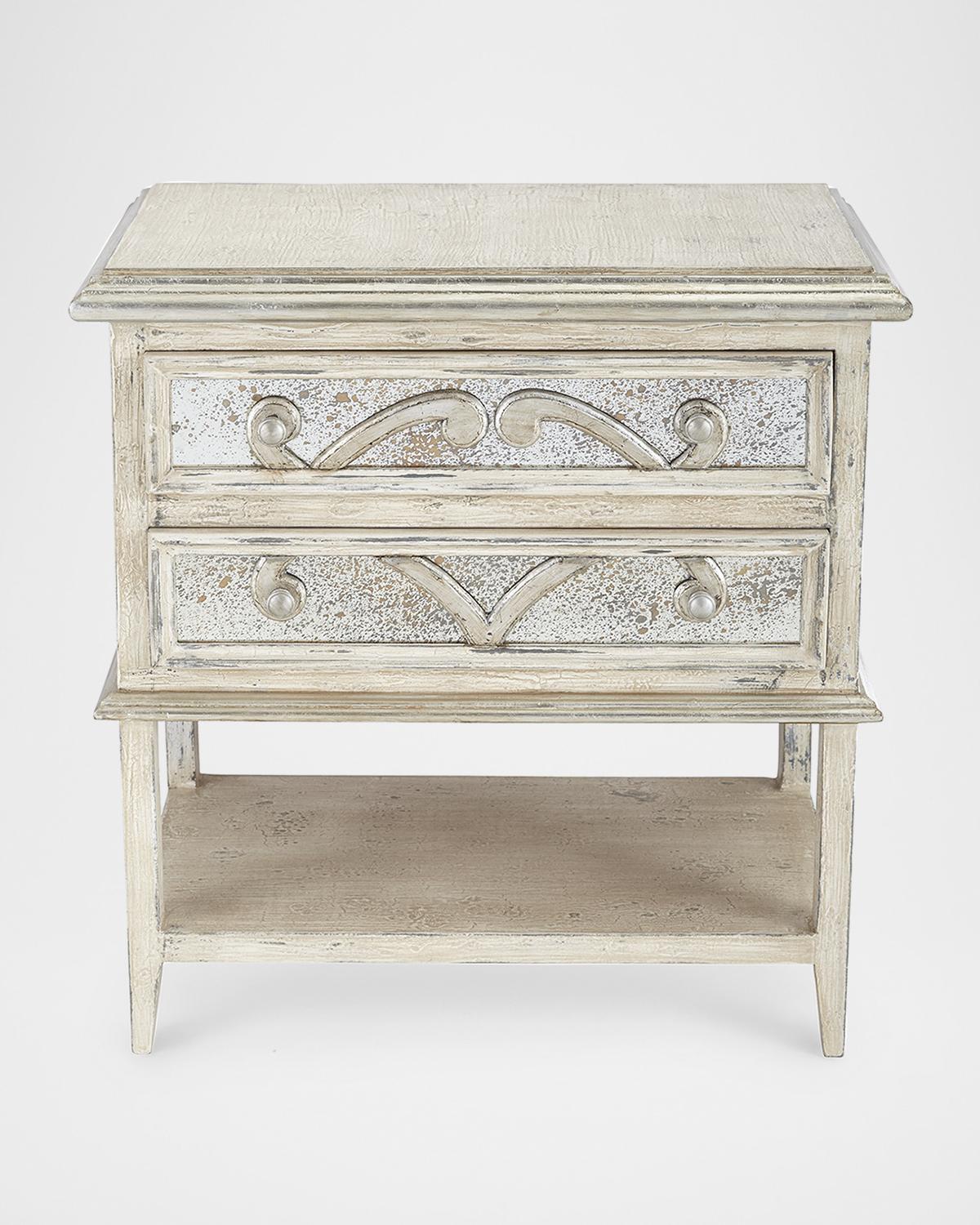 Lynley Mirrored-Accent Nightstand