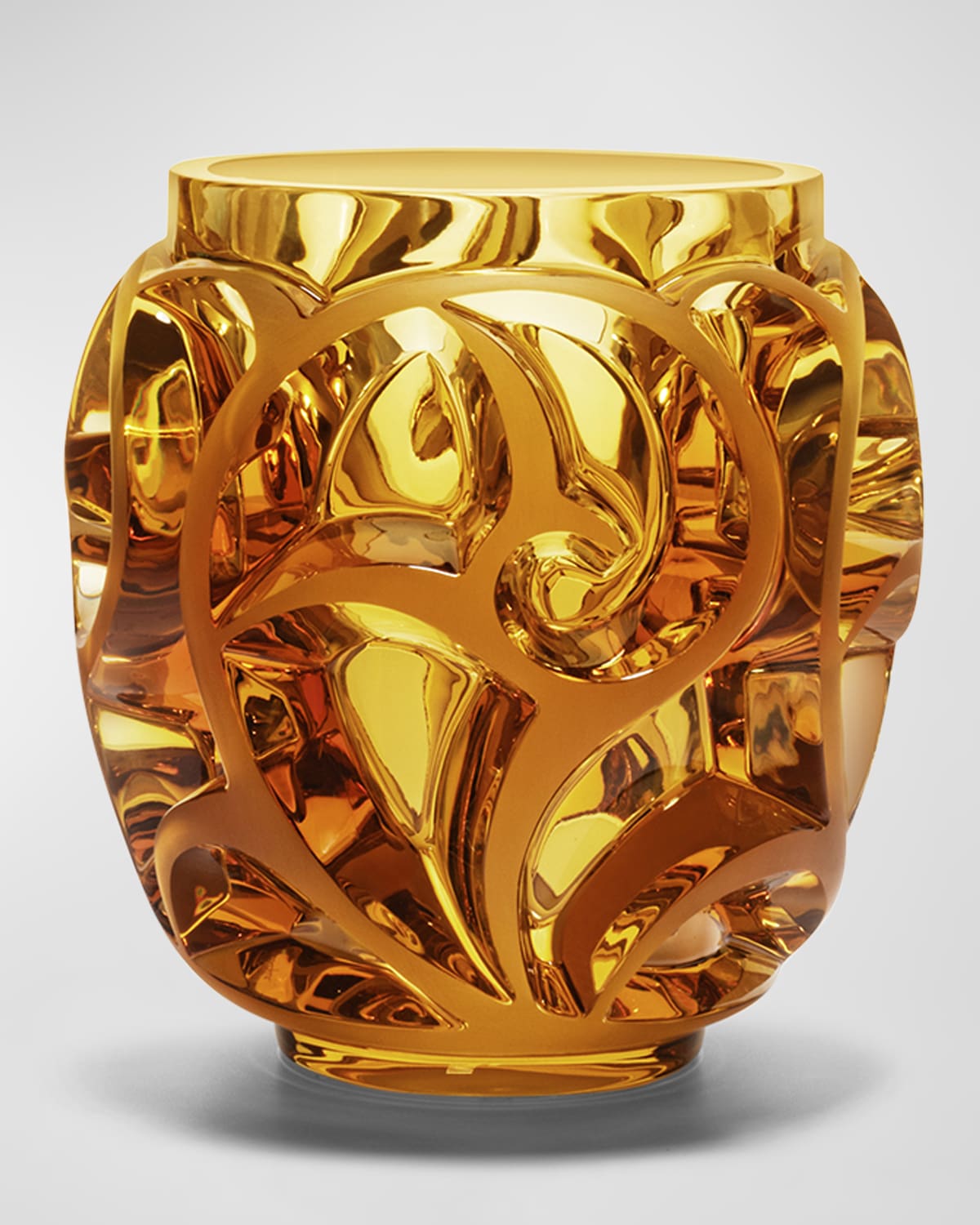 Lalique Tourbillons Amber Vase
