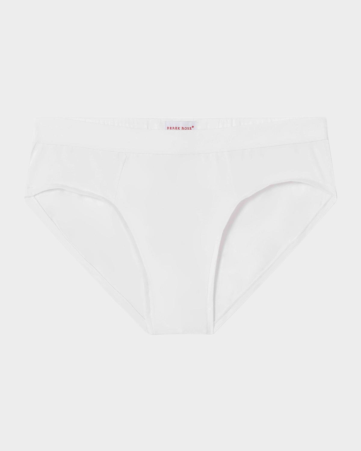 Derek Rose Jack Pima Cotton Stretch Mid-Briefs, White