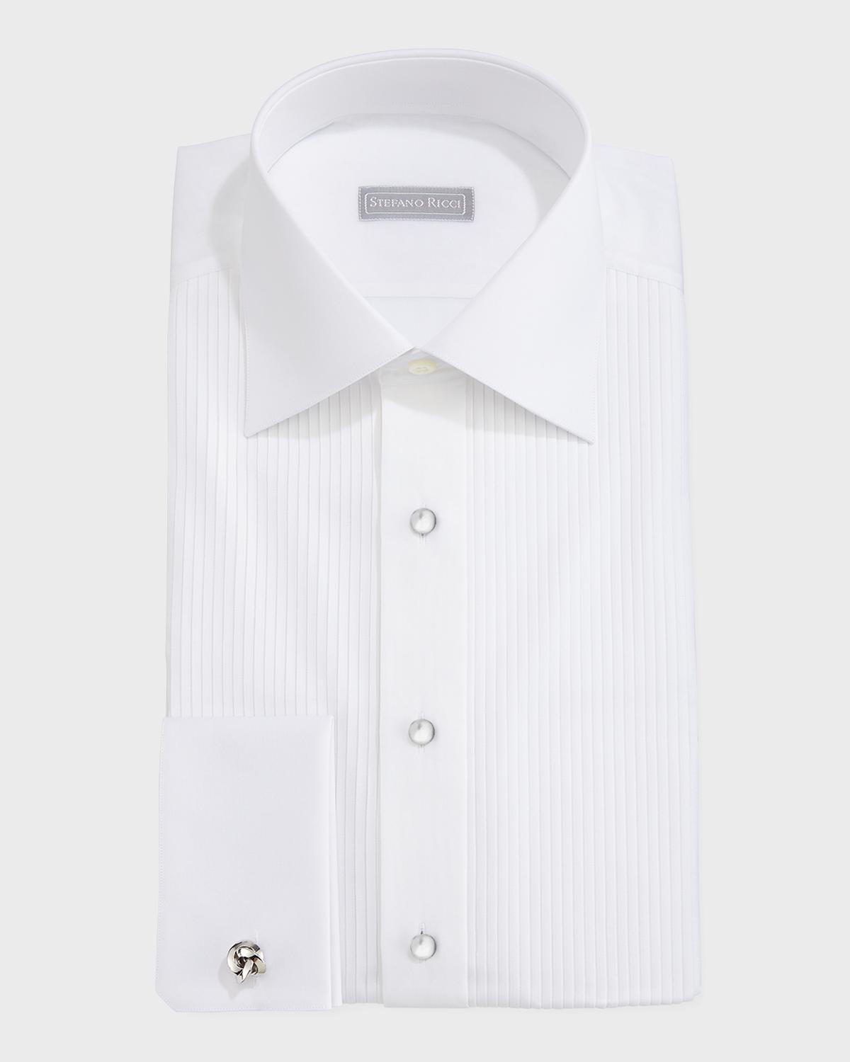 Stefano Ricci Pleated Tuxedo Shirt