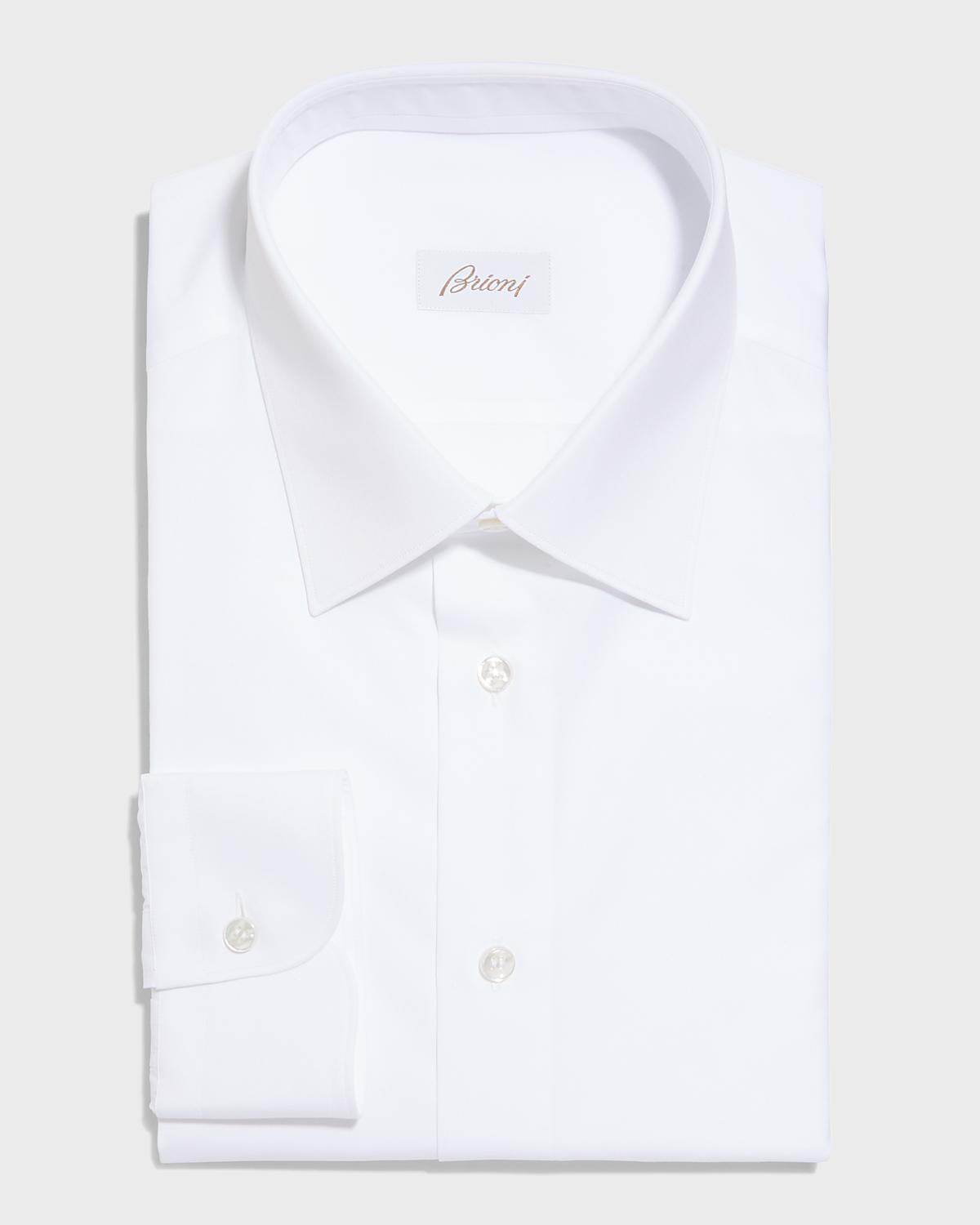 Brioni Wardrobe Essential Solid Dress Shirt, White