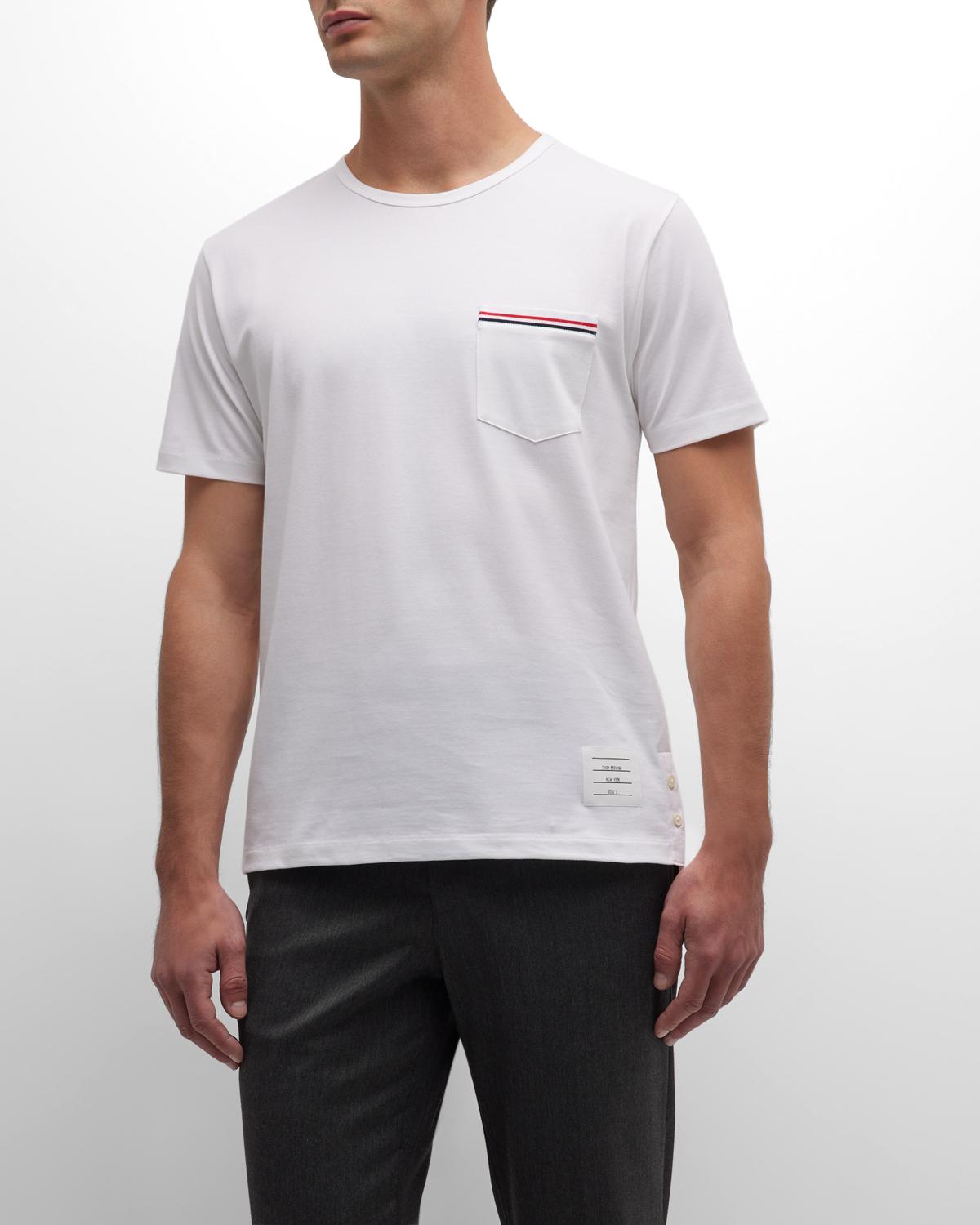 Thom Browne Short-Sleeve Logo Pocket T-Shirt