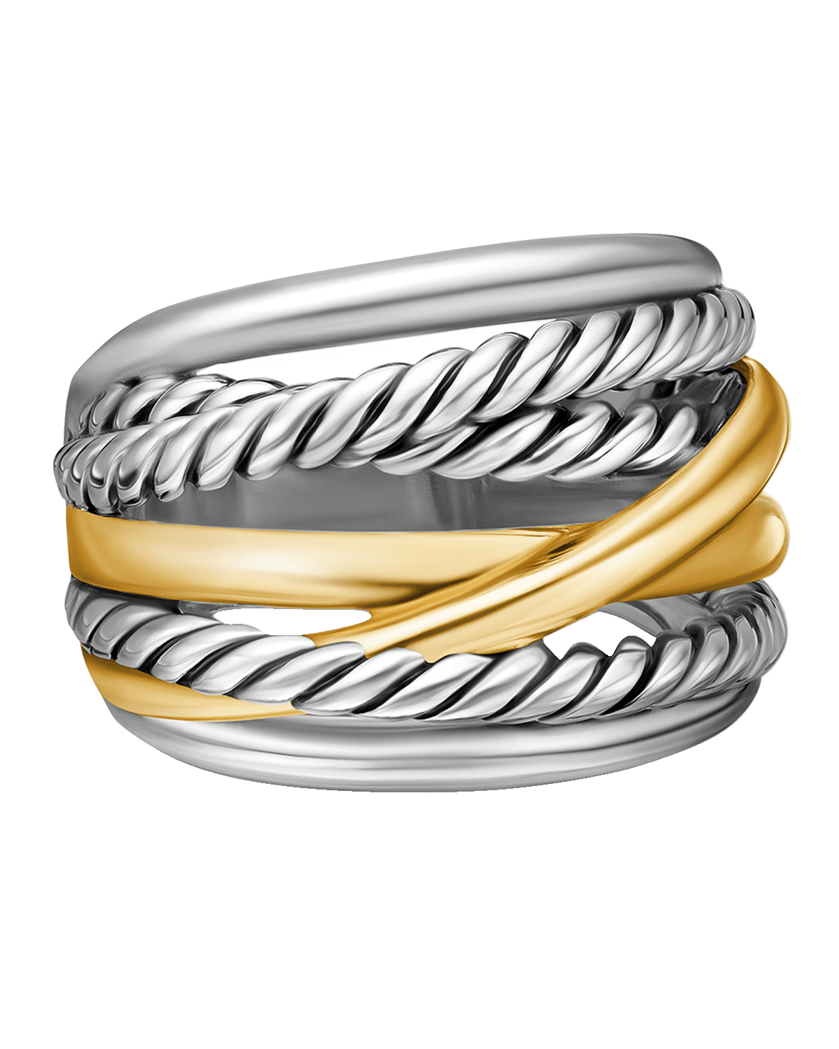 David Yurman Crossover Wide Ring with Gold