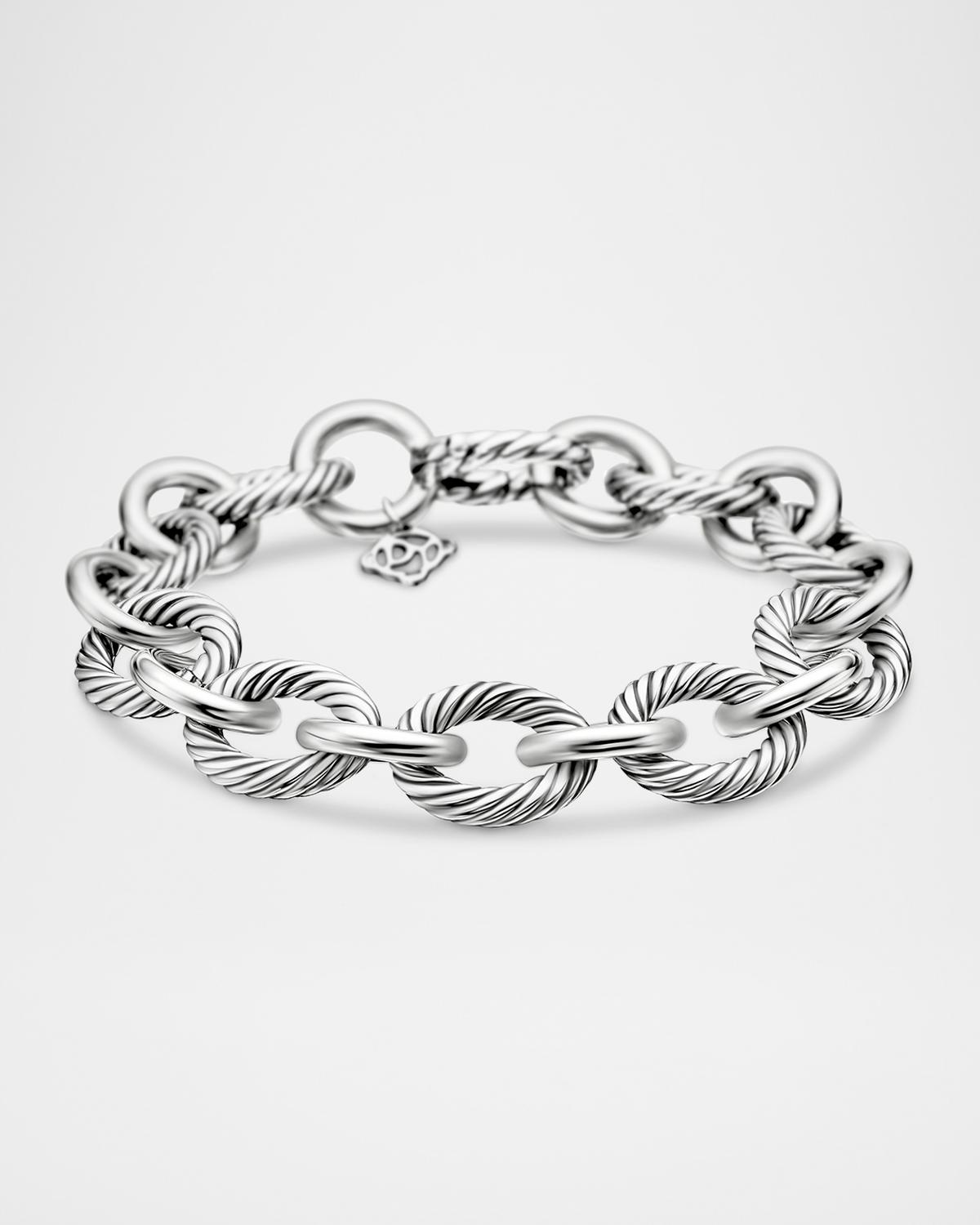 Large Oval Link Bracelet in Silver, 12mm