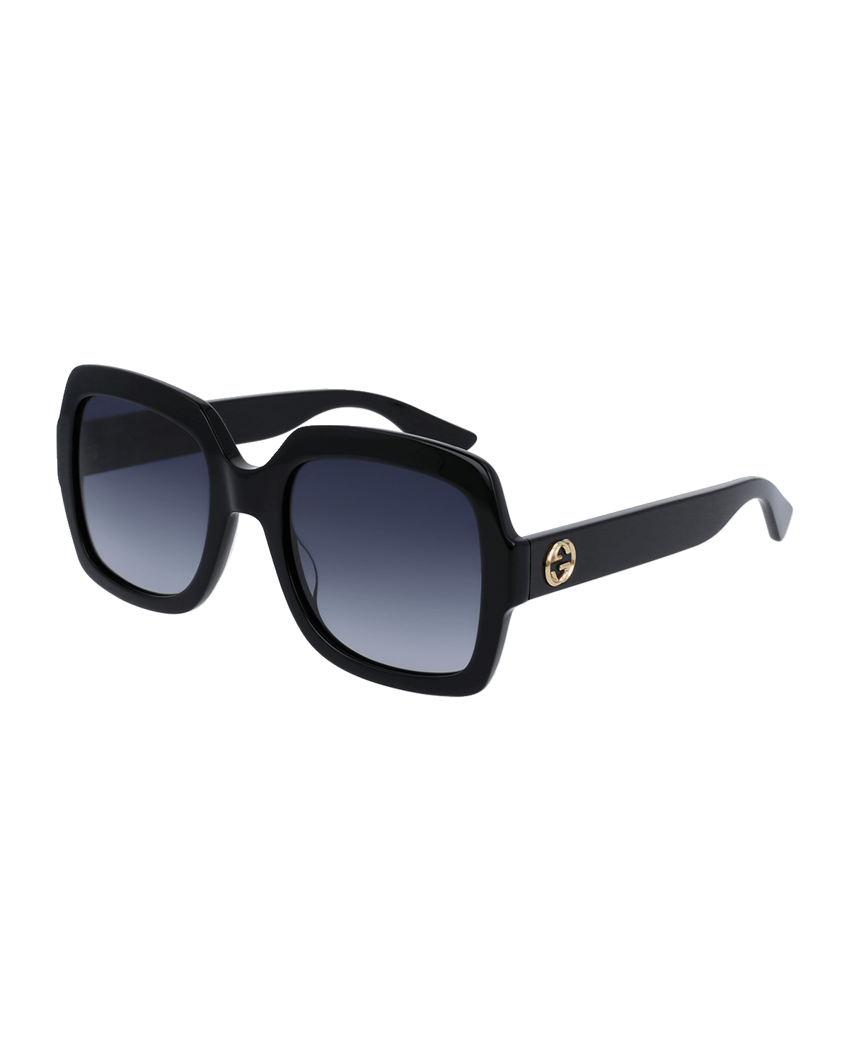 Gucci Classic Oversized Rectangular Sunglasses, Black