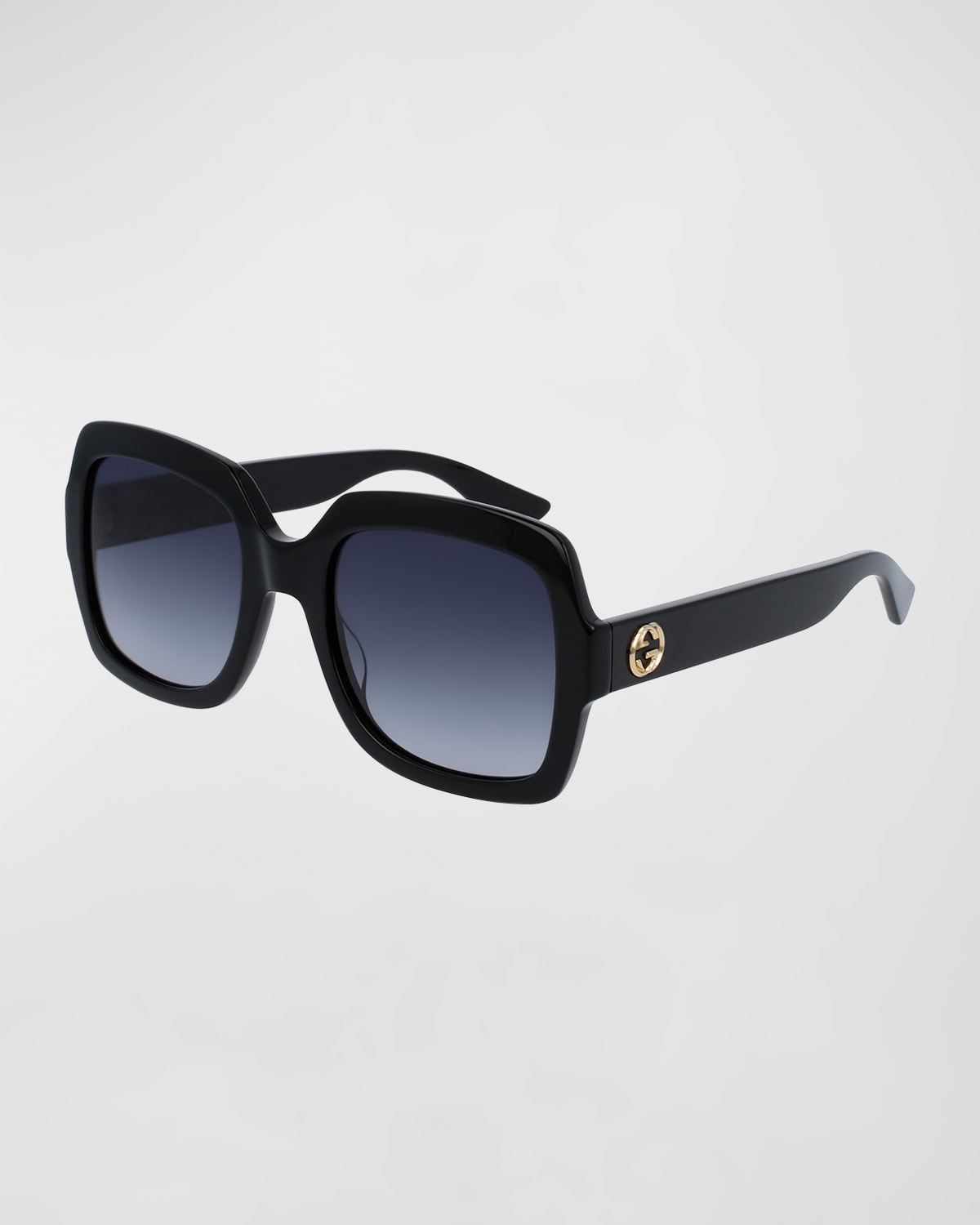 Gucci Classic Oversized Rectangular Sunglasses, Black